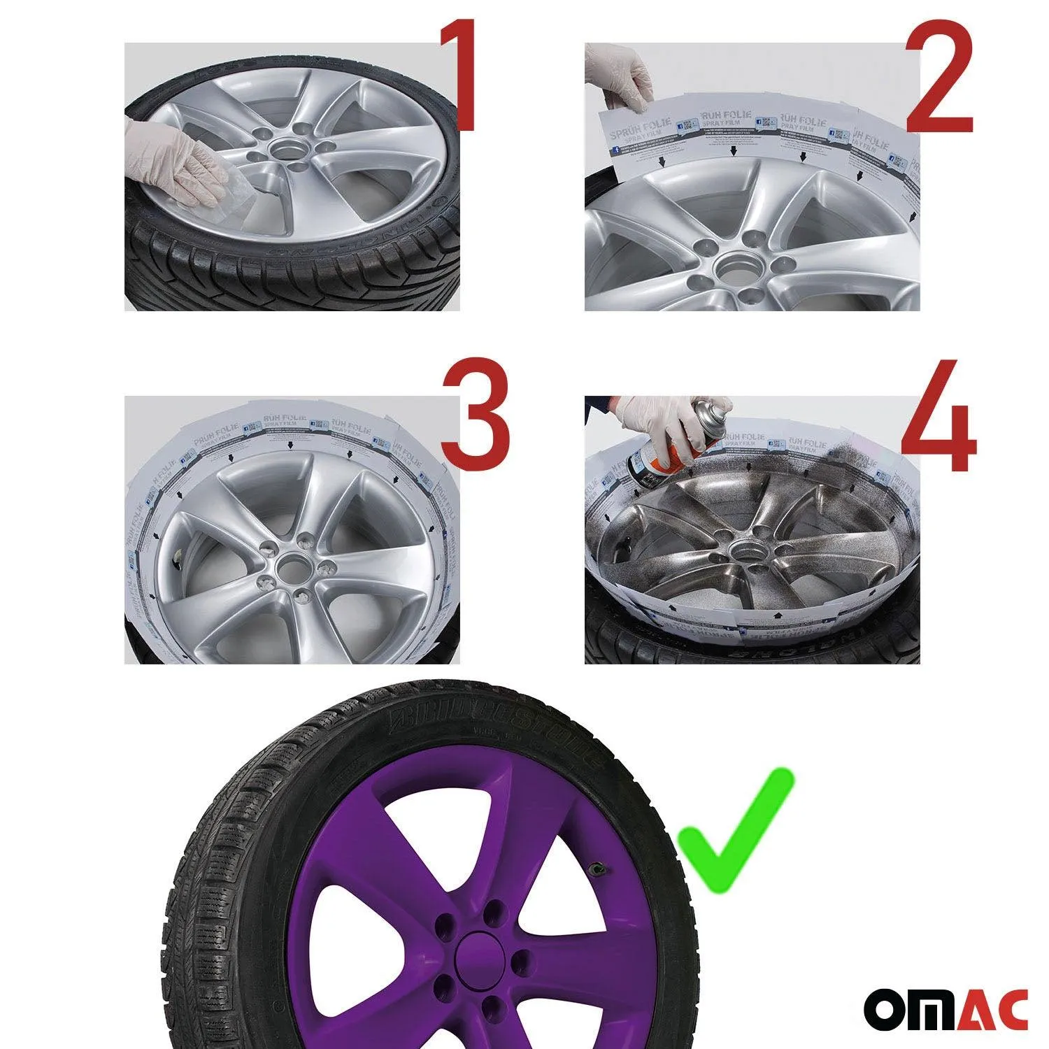 2x Foliatec Wheel Rim Hubcaps Spray Paint Purple Glossy 13.5 Oz - Image 3