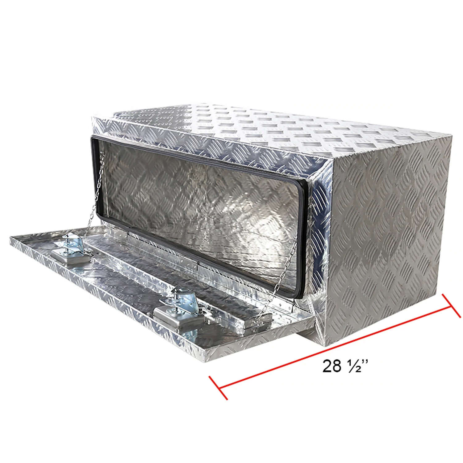 36" Heavy Duty Silver Underbody Truck Tool Box w/ T-Handle Latches Locks & Keys - Image 3