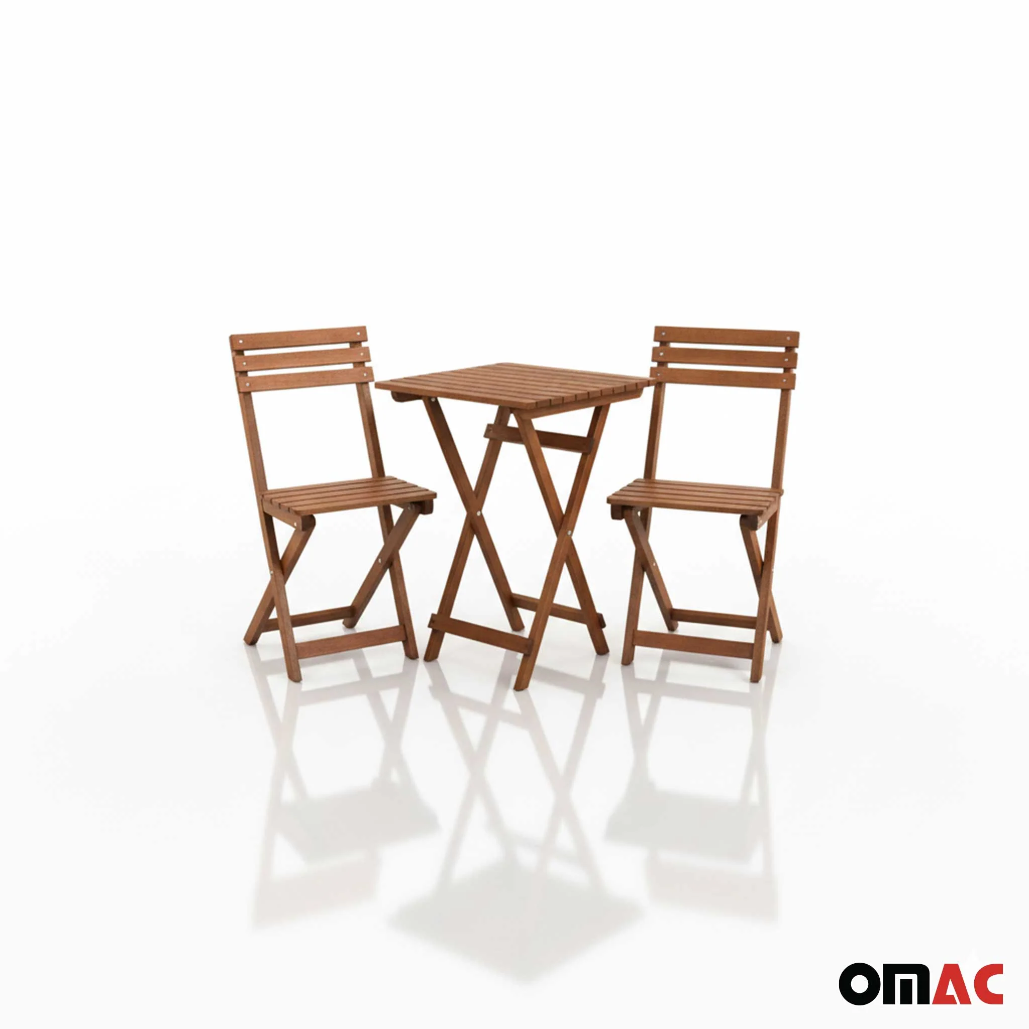 3Pcs Folding Wooden Bistro Set Dining Indoor Outdoor Furniture BBQ Picnic Party - Image 7