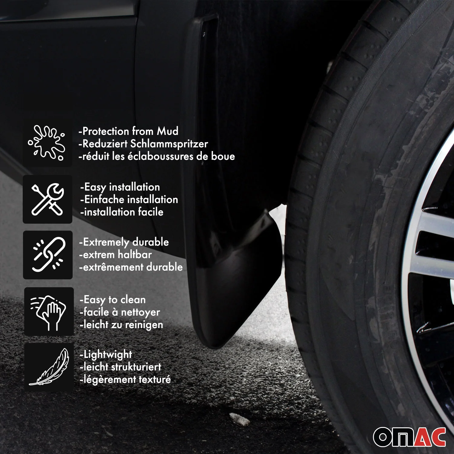 2016-2021 Mazda CX-3 Mud Guards Splash Mud Flaps Black 4 Pcs - Image 3