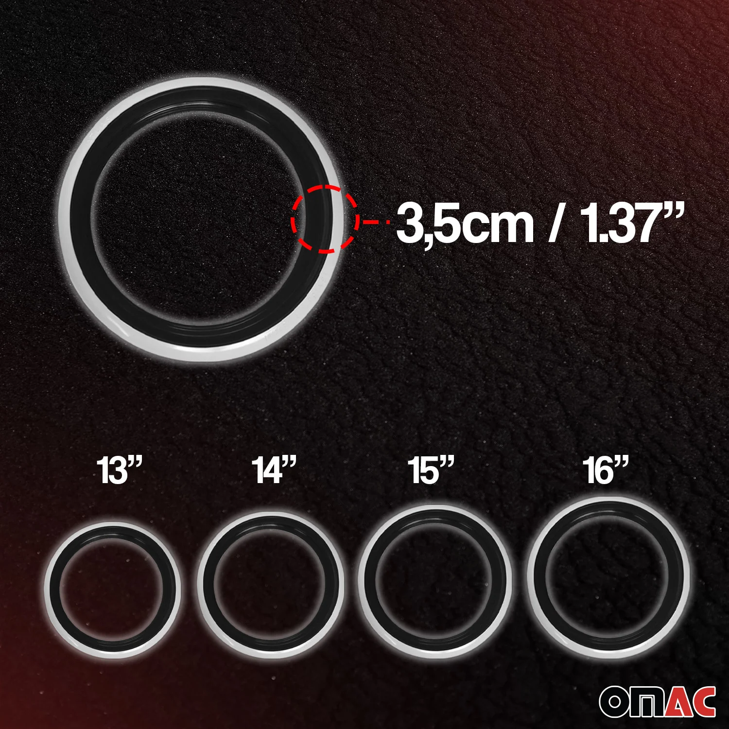 4x Portawalls Black White Wall Tire Insert 16" Rims Sidewall Set - Image 3