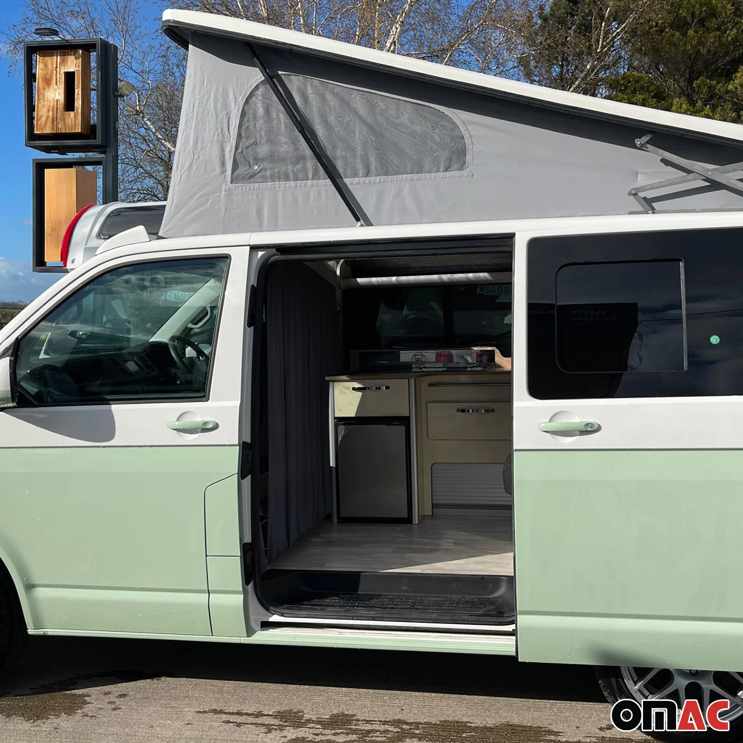 63" x 71" Cab Divider Van Cabin Curtain Campervan Kit Black - Image 5