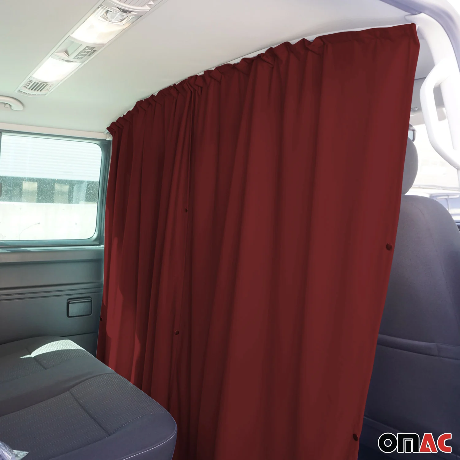 RAM ProMaster City Cabin Divider Curtain Privacy Curtains Red 2 Curtains - Image 6