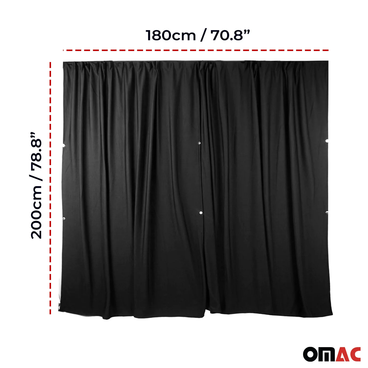 RAM ProMaster Cabin Divider Curtain Privacy Curtains Black 2 Curtains - Image 3