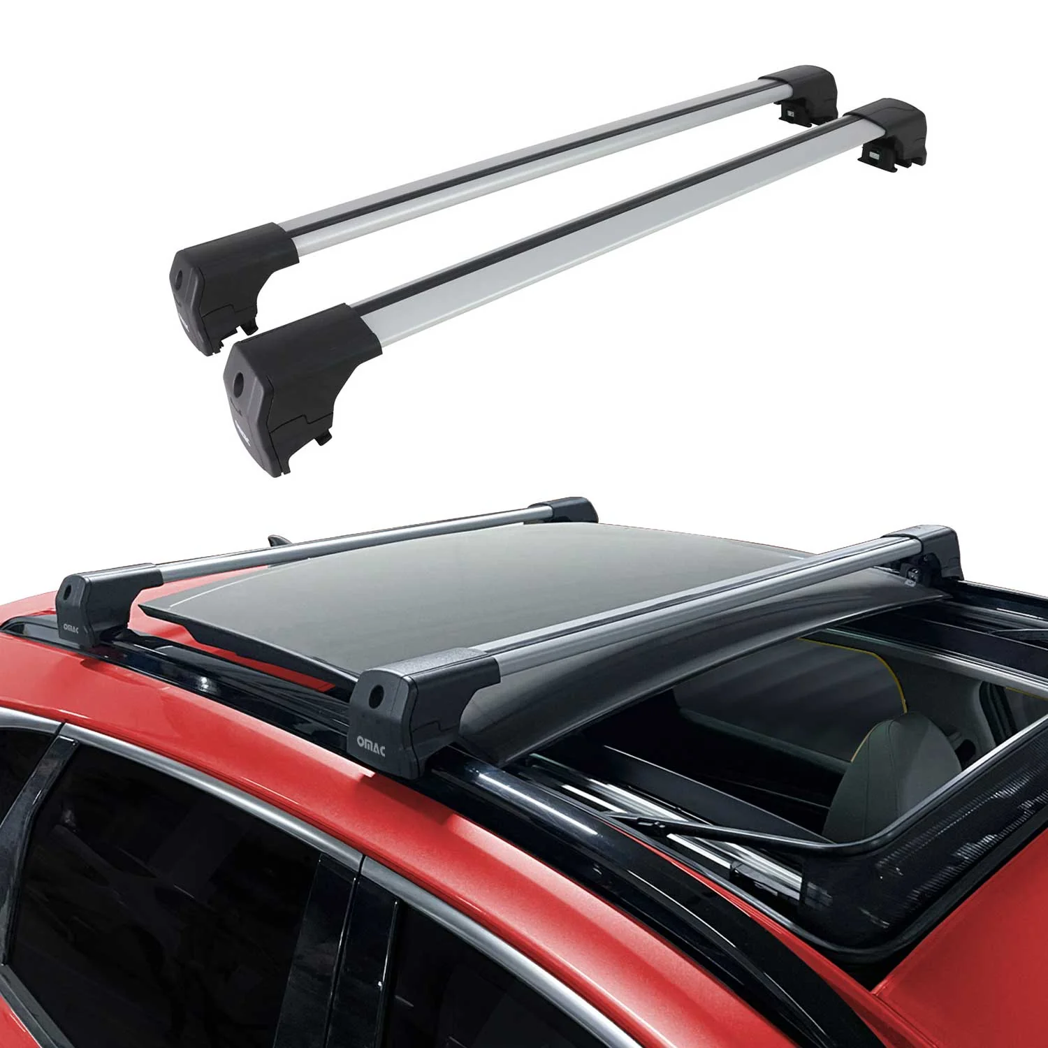 Aluminium Roof Racks Cross Bars Carrier for Kia Sorento 4.gen 2021-2026 Gray 2x - Image 2