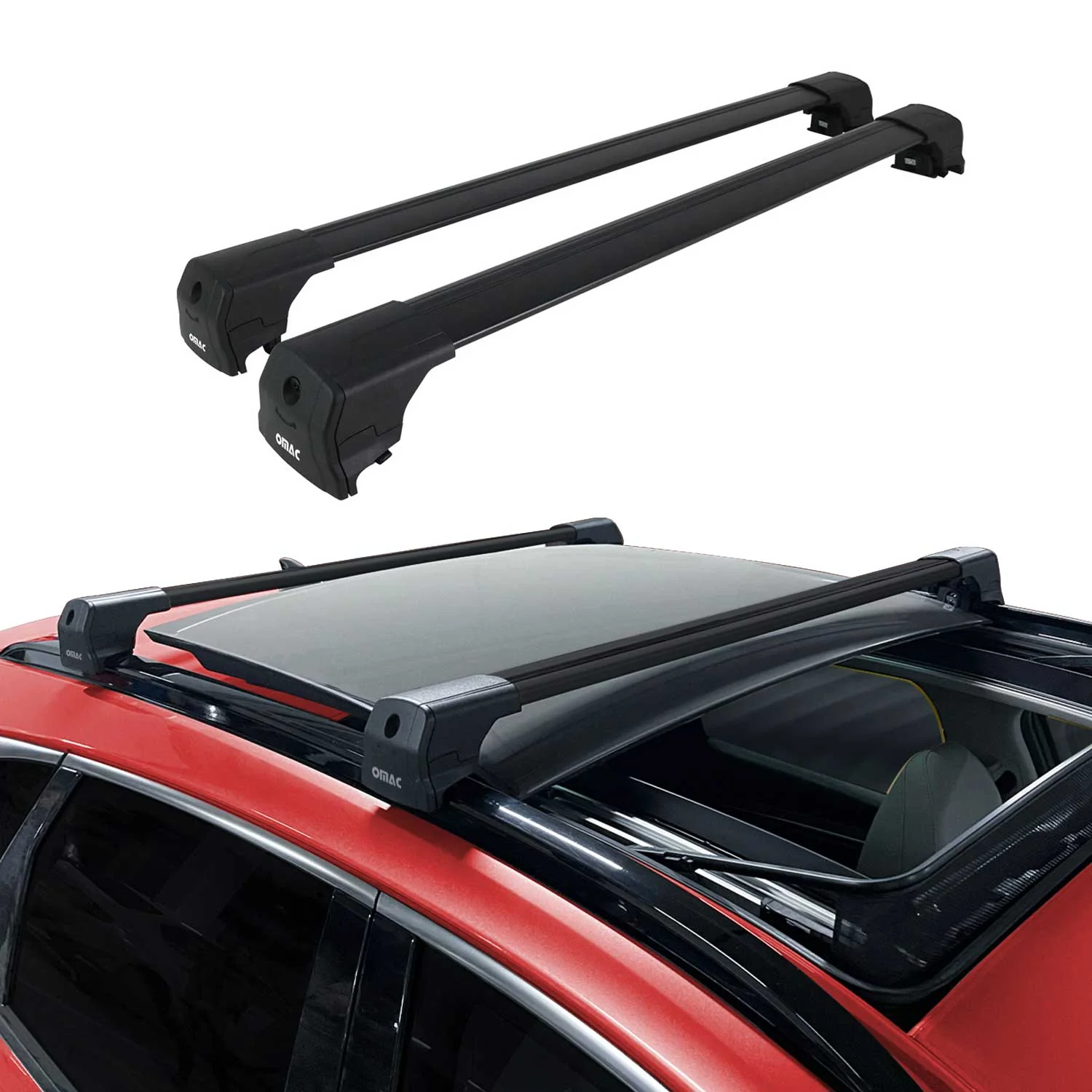 Aluminium Roof Racks Cross Bars Carrier for Volkswagen ID.4 2021-2026 Black 2Pcs - Image 2
