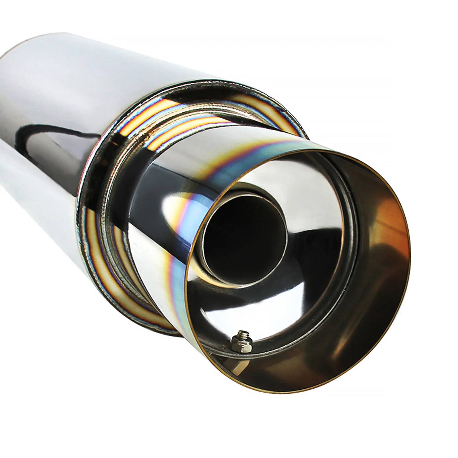 Apexi N1 Style 2.5" Inlet Exhaust Muffler - 4" Burnt Blue Tip - Image 3