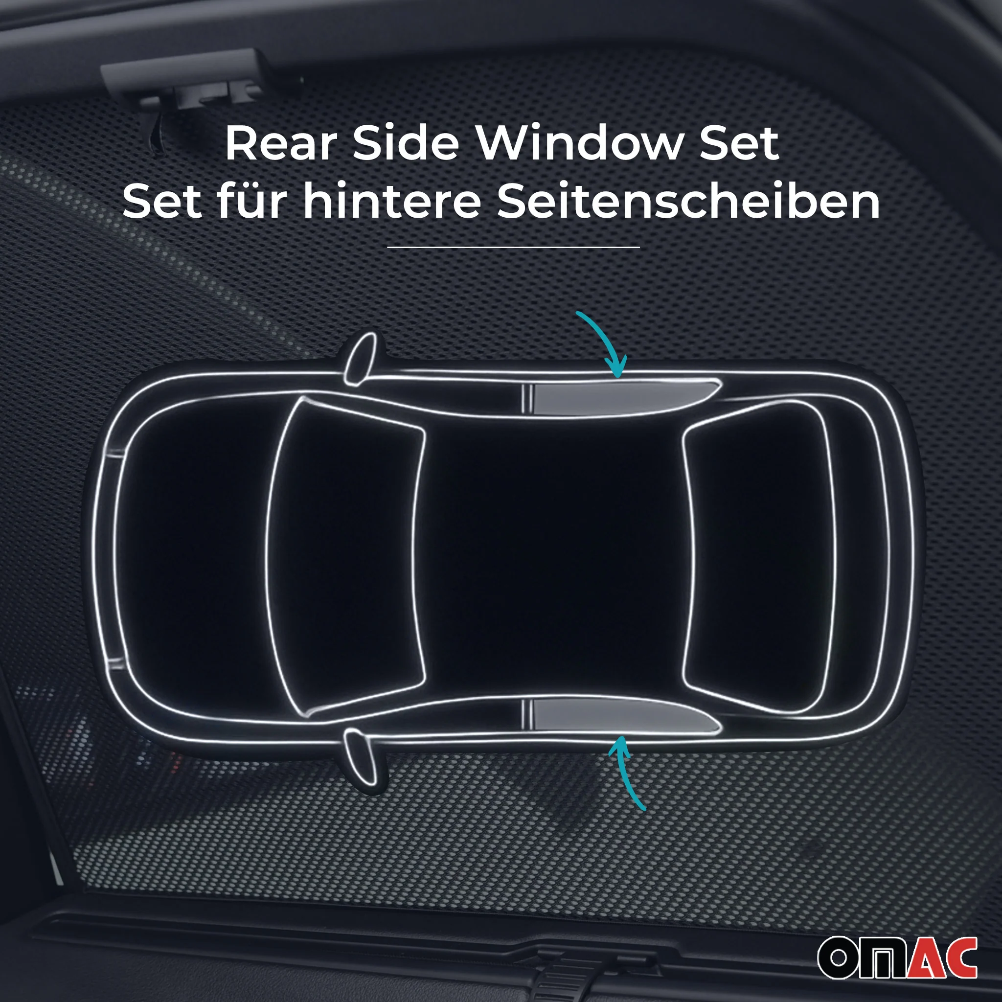 2007-2015 Audi Q7 4L   Side Rear Window Curtain Mesh Black 2Pcs - Image 3