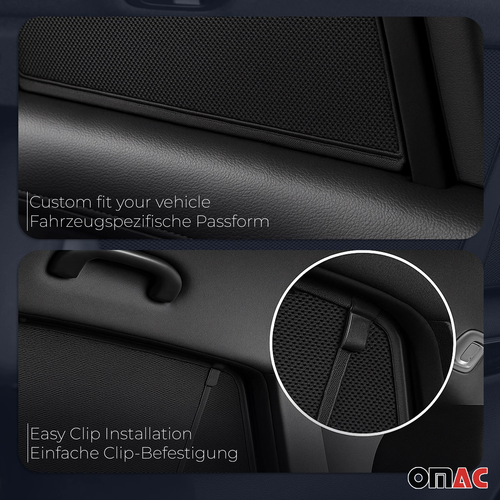2016-2024 Mercedes Metris Short Side Rear Window Curtain Mesh Black 2Pcs - Image 4