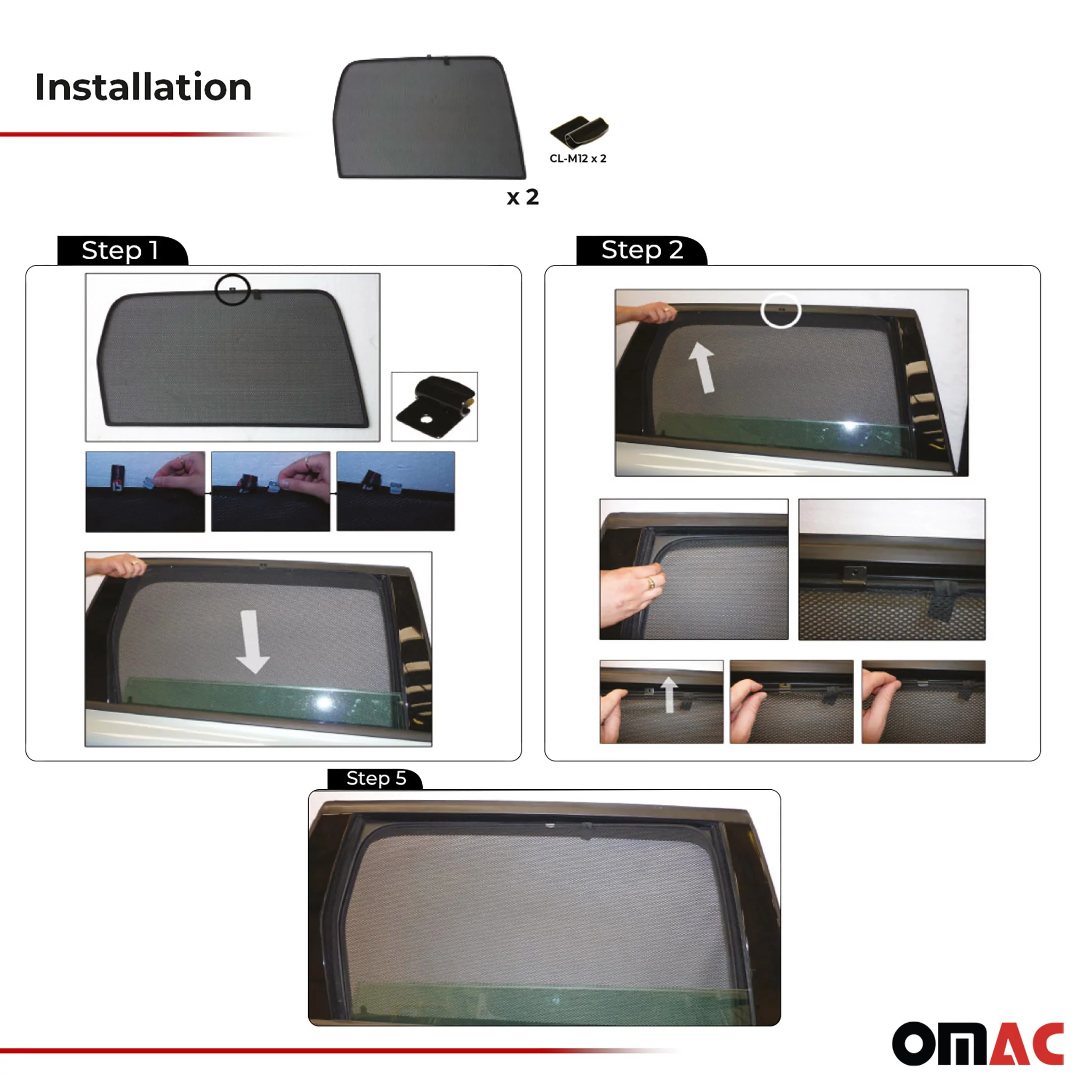 2008-2016 Volvo V70 Wagon Side Rear Window Curtain Mesh Black 2Pcs - Image 5
