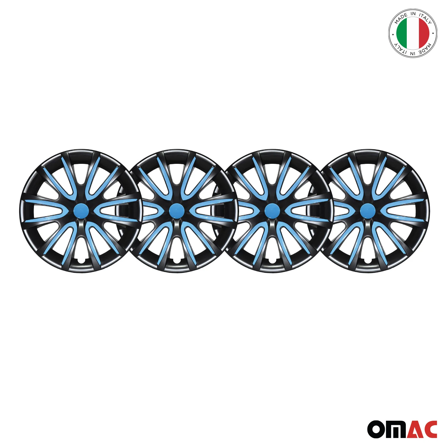 Bicolo Hub Caps Wheel Cover 14" Black & Blue Full Set 4 pcs. - Image 8