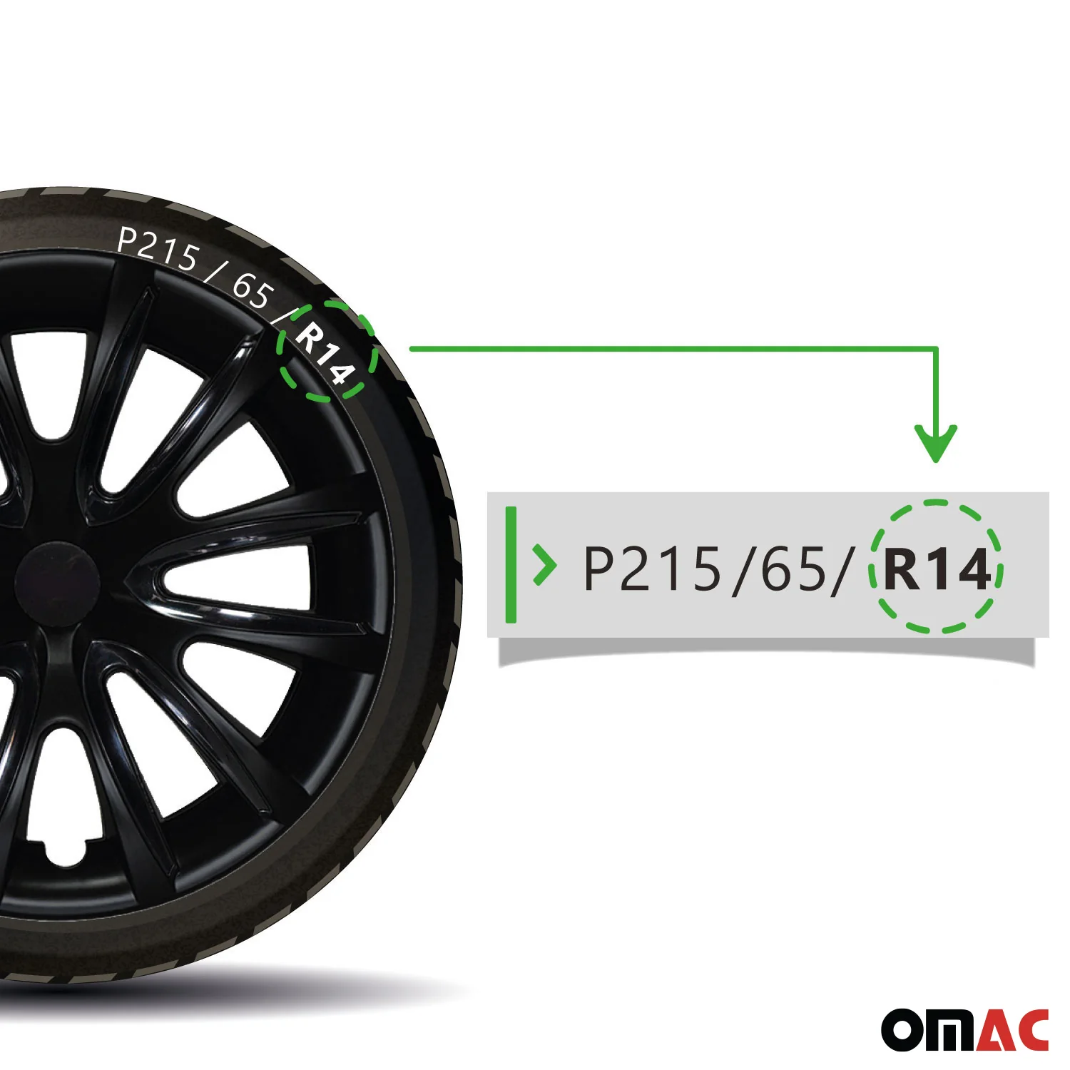 Bicolo Hub Caps Wheel Cover 14" Black Matt & Black Full Set 4 pcs. - Image 7
