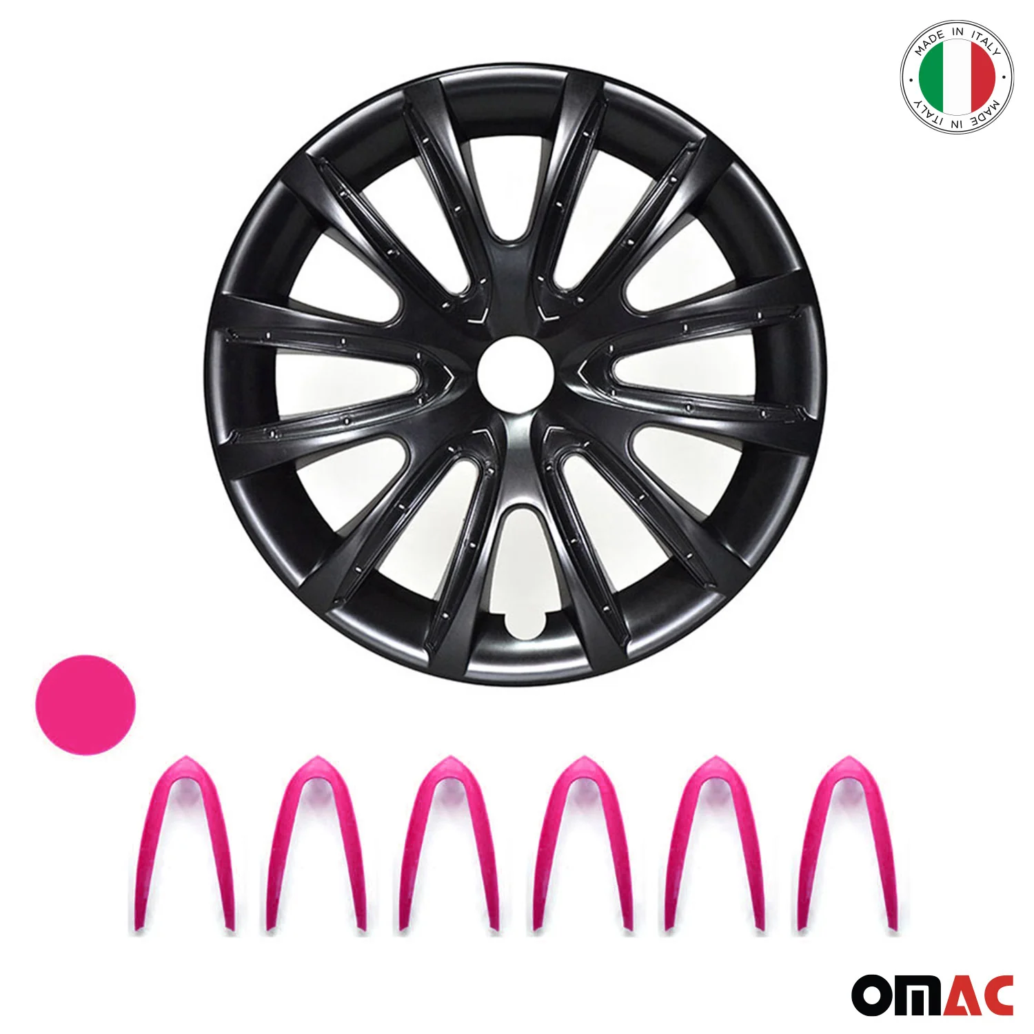 Bicolo Hub Caps Wheel Cover 14" Black Matt & Violet Full Set 4 pcs. - Image 6