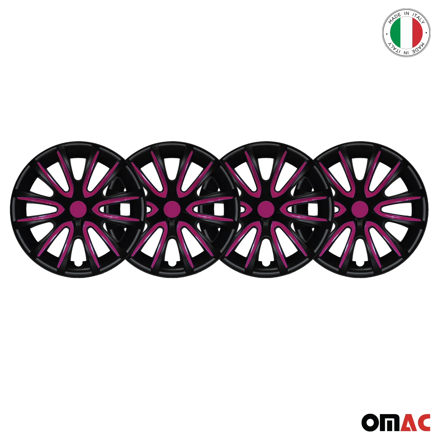 Bicolo Hub Caps Wheel Cover 14" Black Matt & Violet Full Set 4 pcs. - Image 8