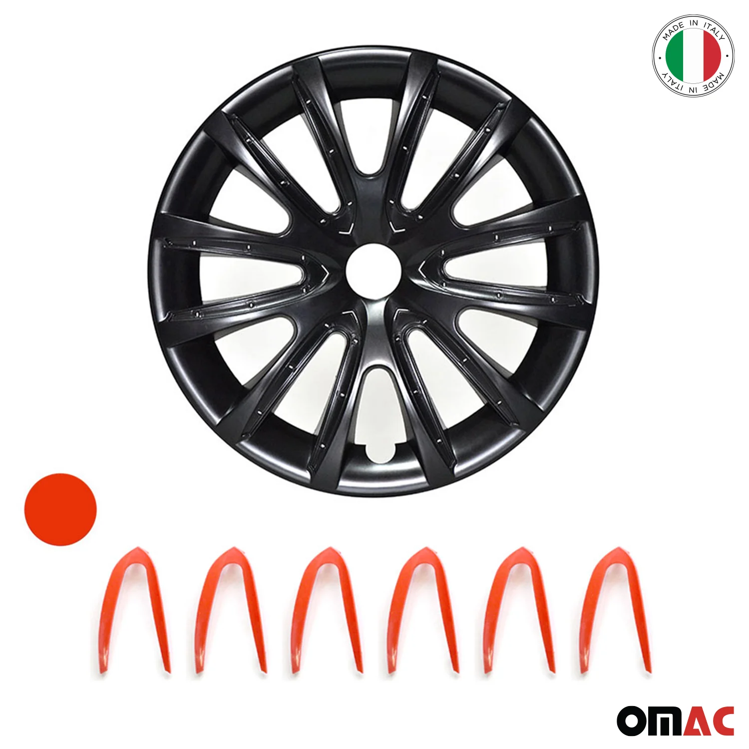 Bicolo Hub Caps Wheel Cover 14" Black & Red Full Set 4 pcs. - Image 6