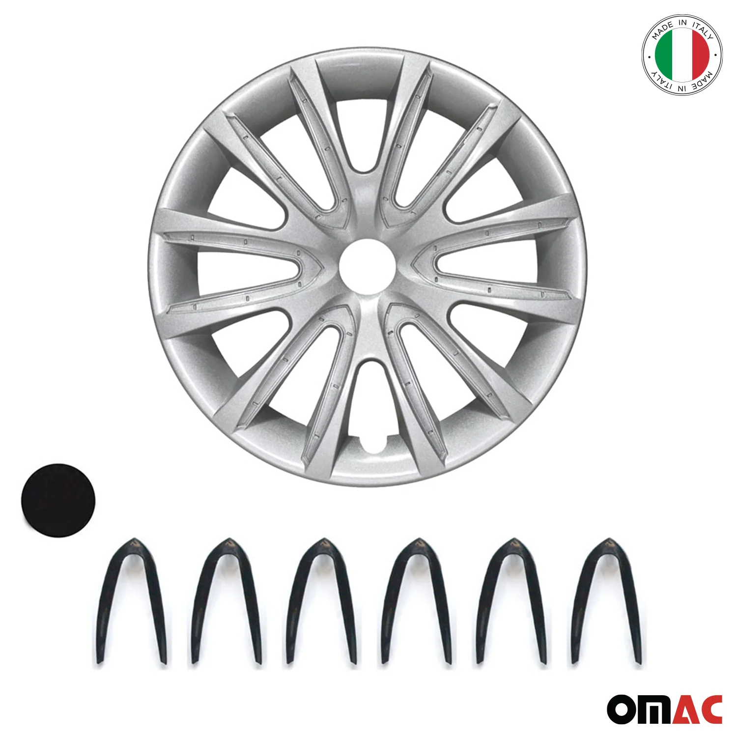 Bicolo Hub Caps Wheel Cover 14" Gray & Black Full Set 4 pcs. - Image 6