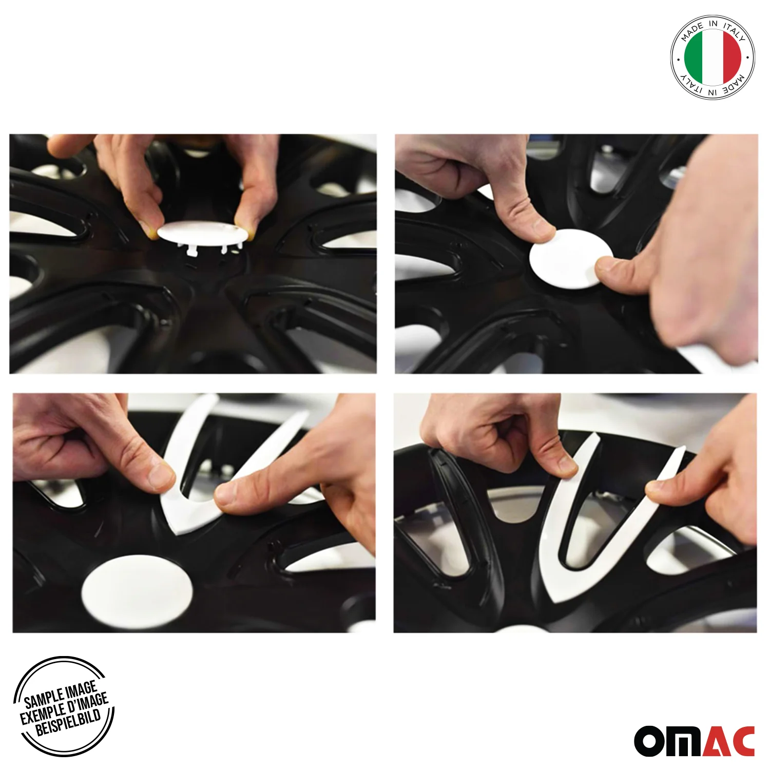 Bicolo Hub Caps Wheel Cover 15" Black Matt & Black Full Set 4 pcs. - Image 5