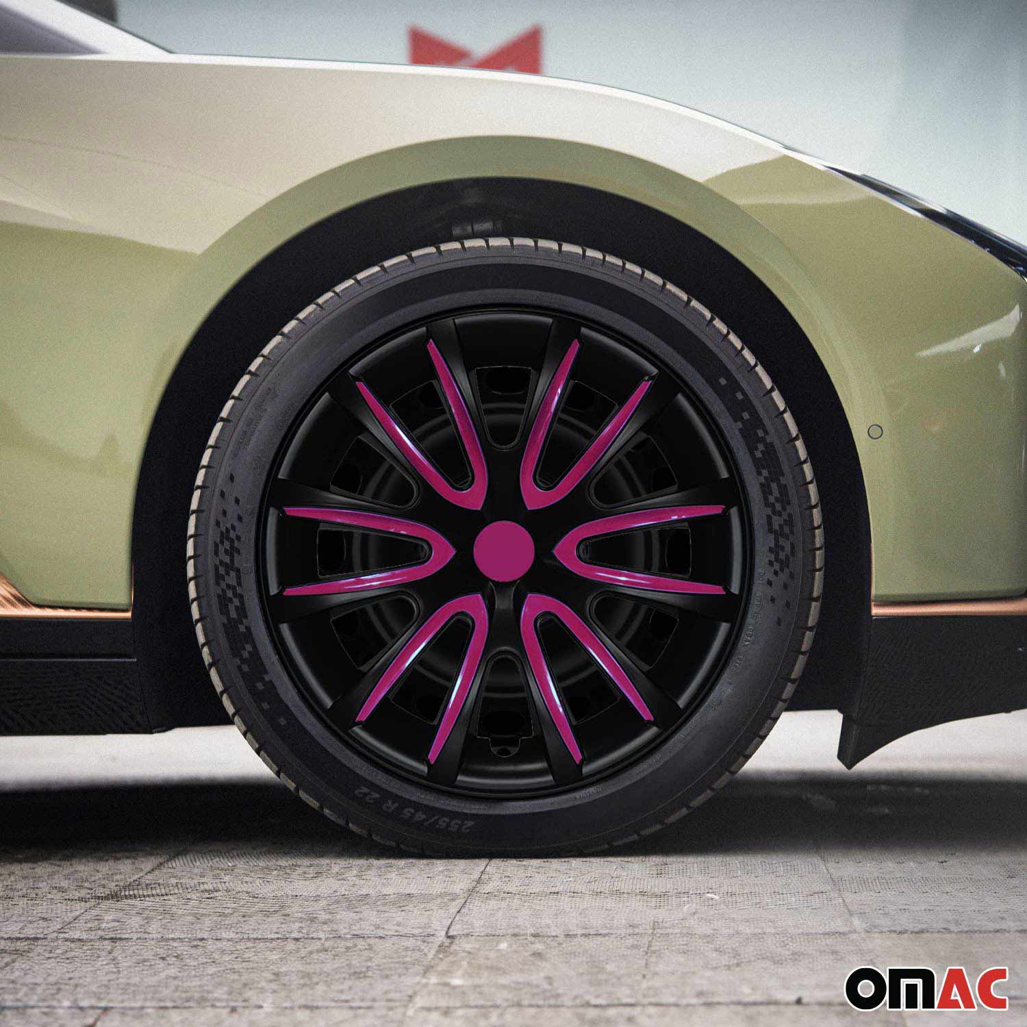 Bicolo Hub Caps Wheel Cover 15" Black Matt & Violet Full Set 4 pcs. - Image 2