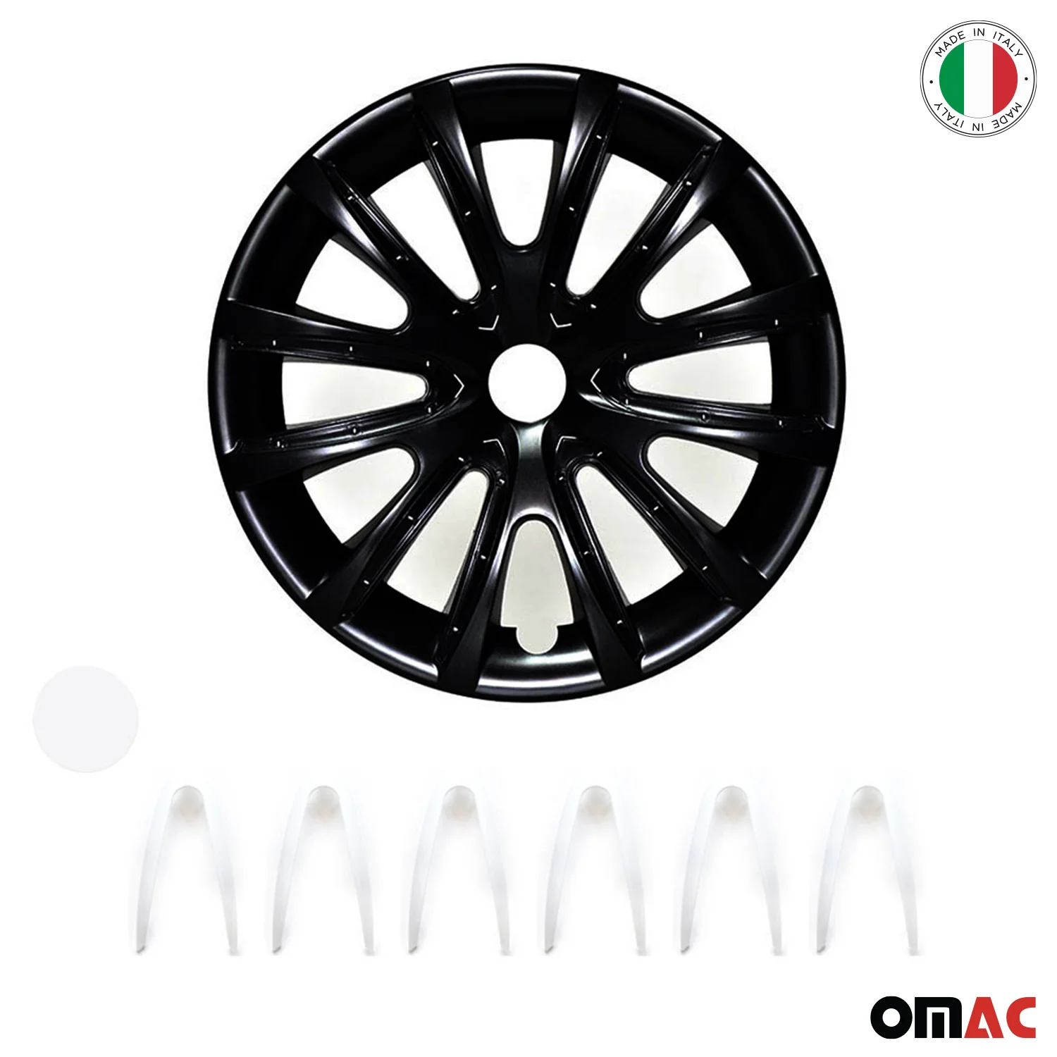 Bicolo Hub Caps Wheel Cover 15" Black Matt & White Full Set 4 pcs. - Image 6