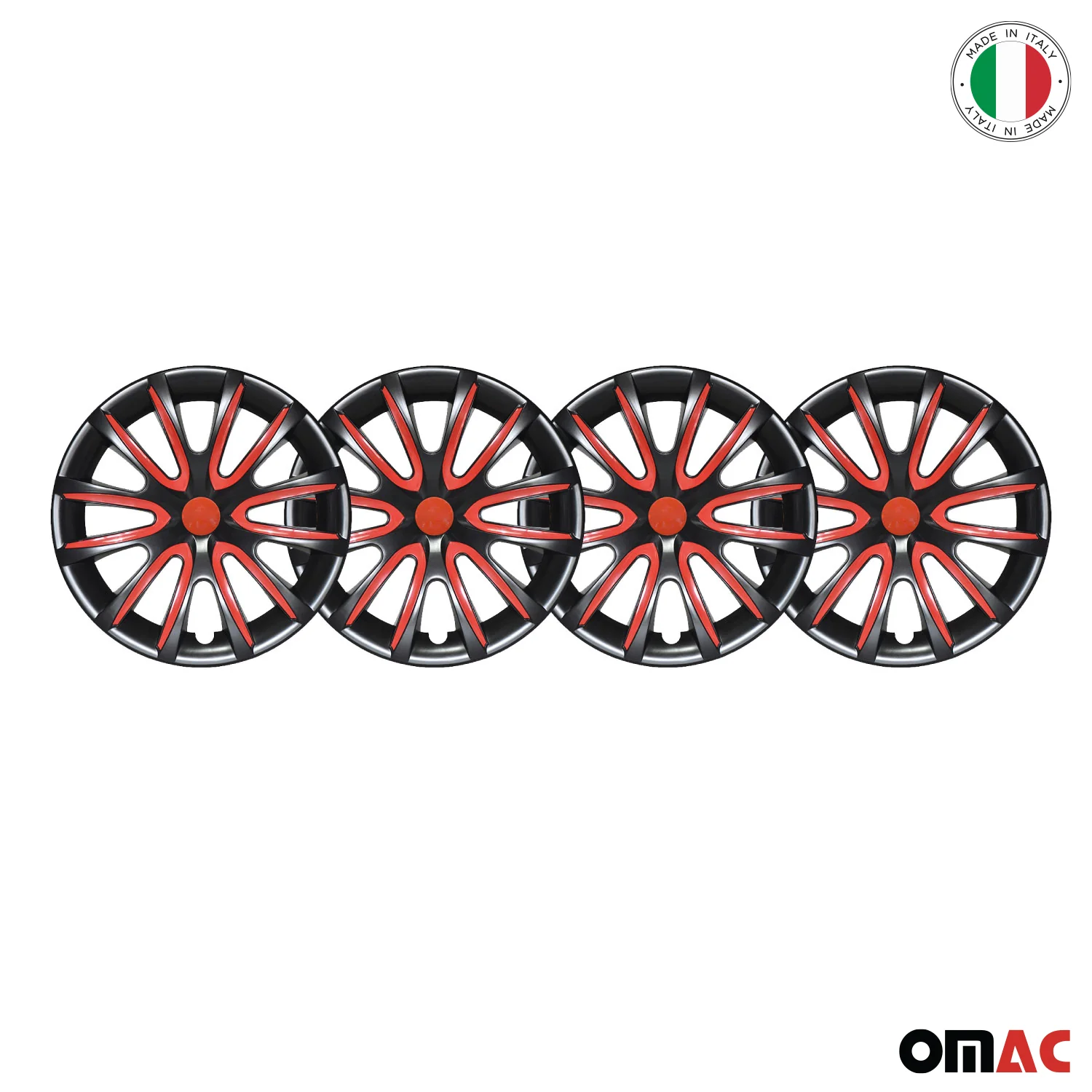Bicolo Hub Caps Wheel Cover 15" Black & Red Full Set 4 pcs. - Image 8