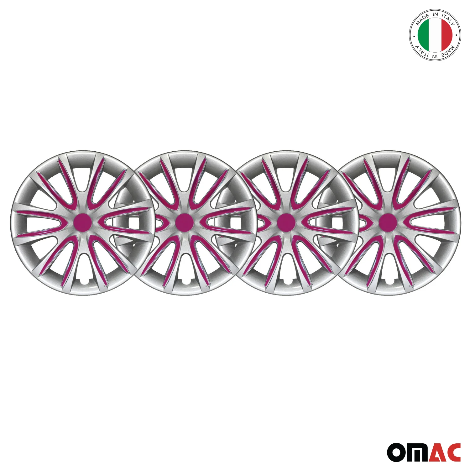 Bicolo Hub Caps Wheel Cover 15" Gray & Violet Full Set 4 pcs. - Image 8