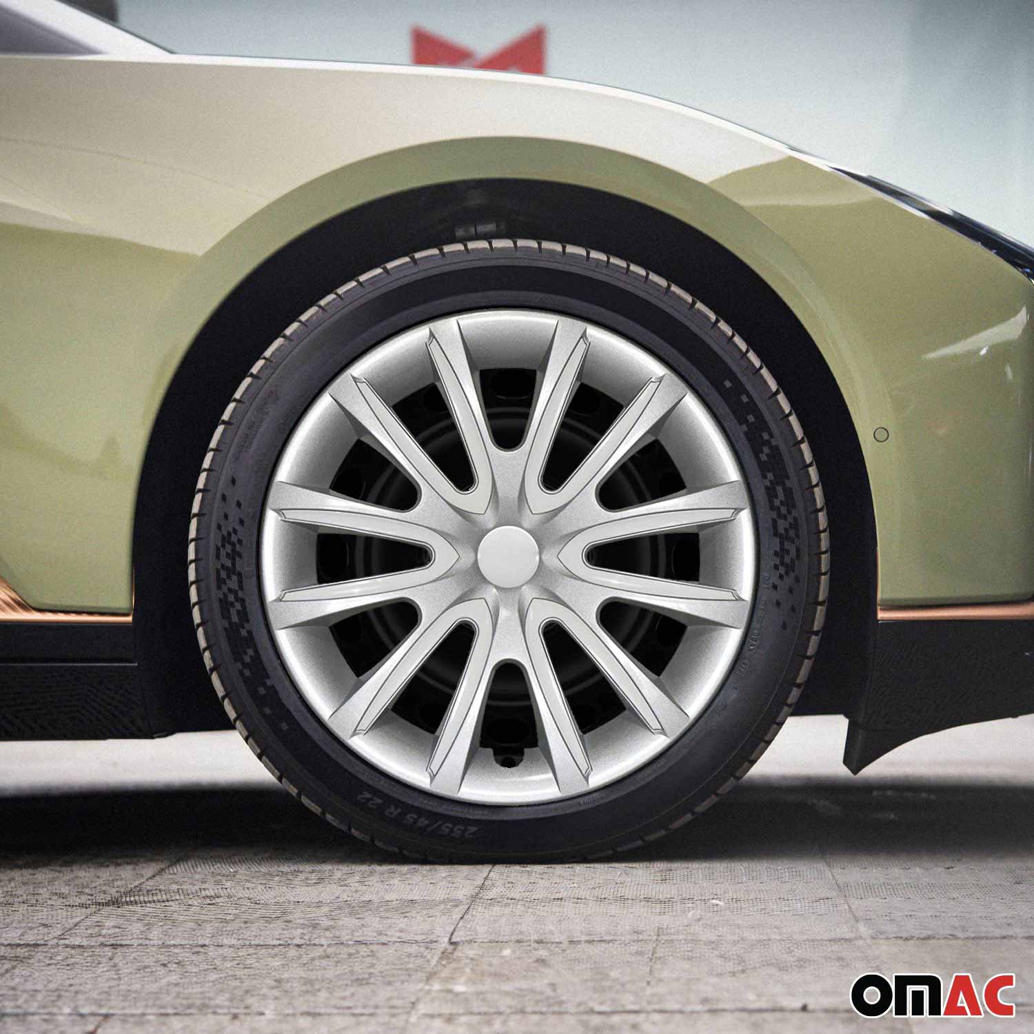 Bicolo Hub Caps Wheel Cover 15" Gray & White Full Set 4 pcs. - Image 2