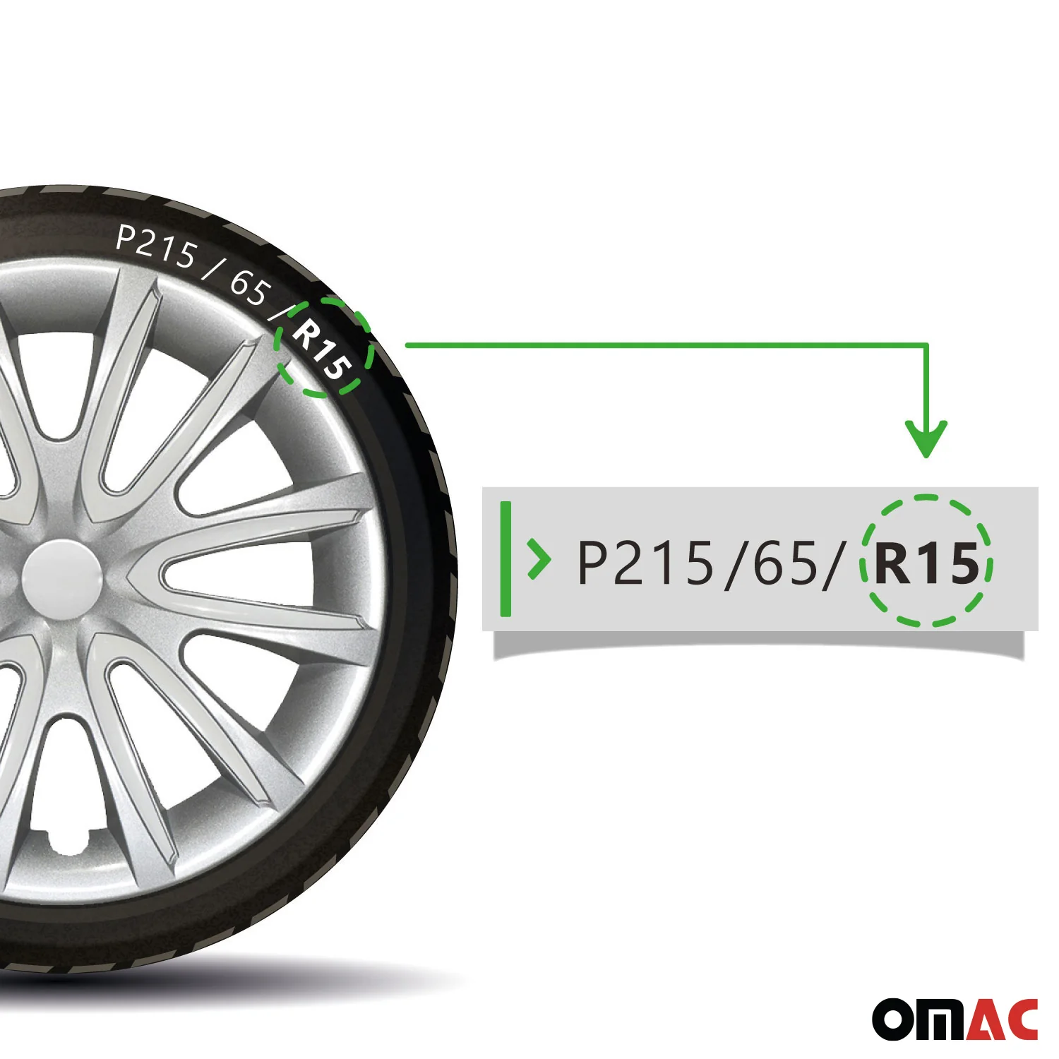 Bicolo Hub Caps Wheel Cover 15" Gray & White Full Set 4 pcs. - Image 7