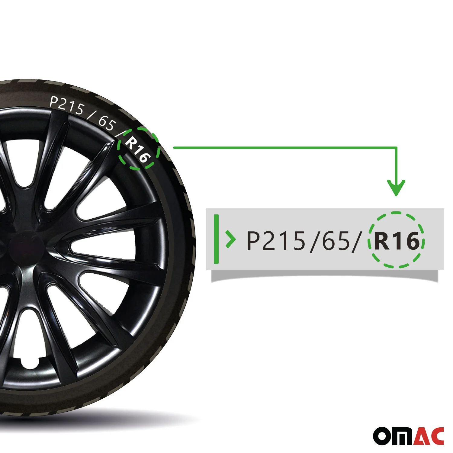 Bicolo Hub Caps Wheel Cover 16" Black & Black Full Set 4 pcs. - Image 7