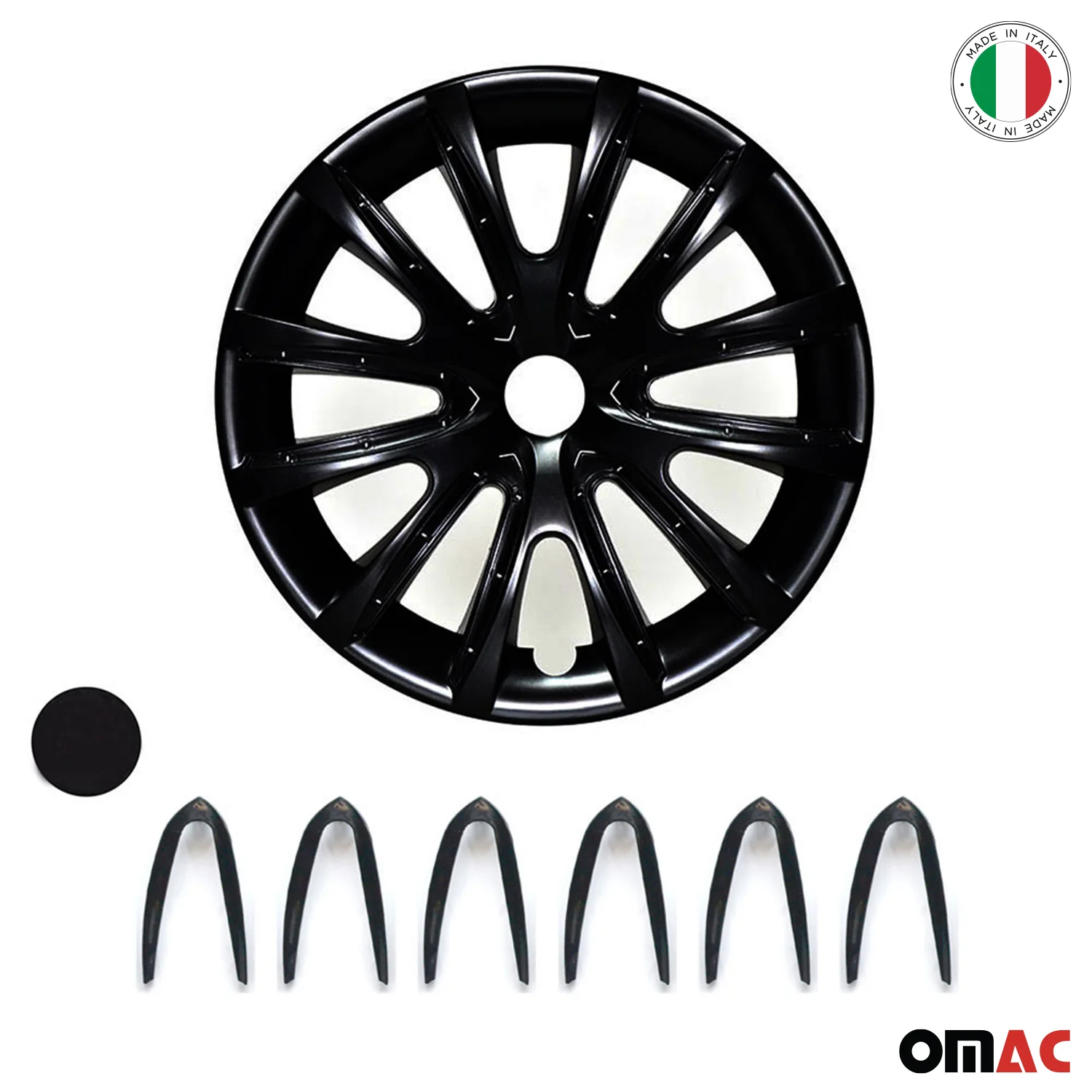 Bicolo Hub Caps Wheel Cover 16" Black Matt & Black Full Set 4 pcs. - Image 6