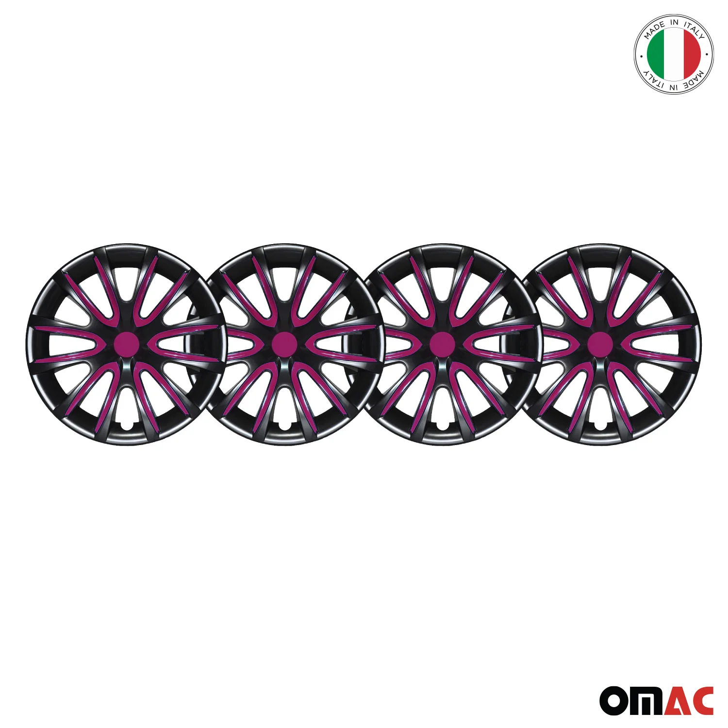 Bicolo Hub Caps Wheel Cover 16" Black & Violet Full Set 4 pcs. - Image 8