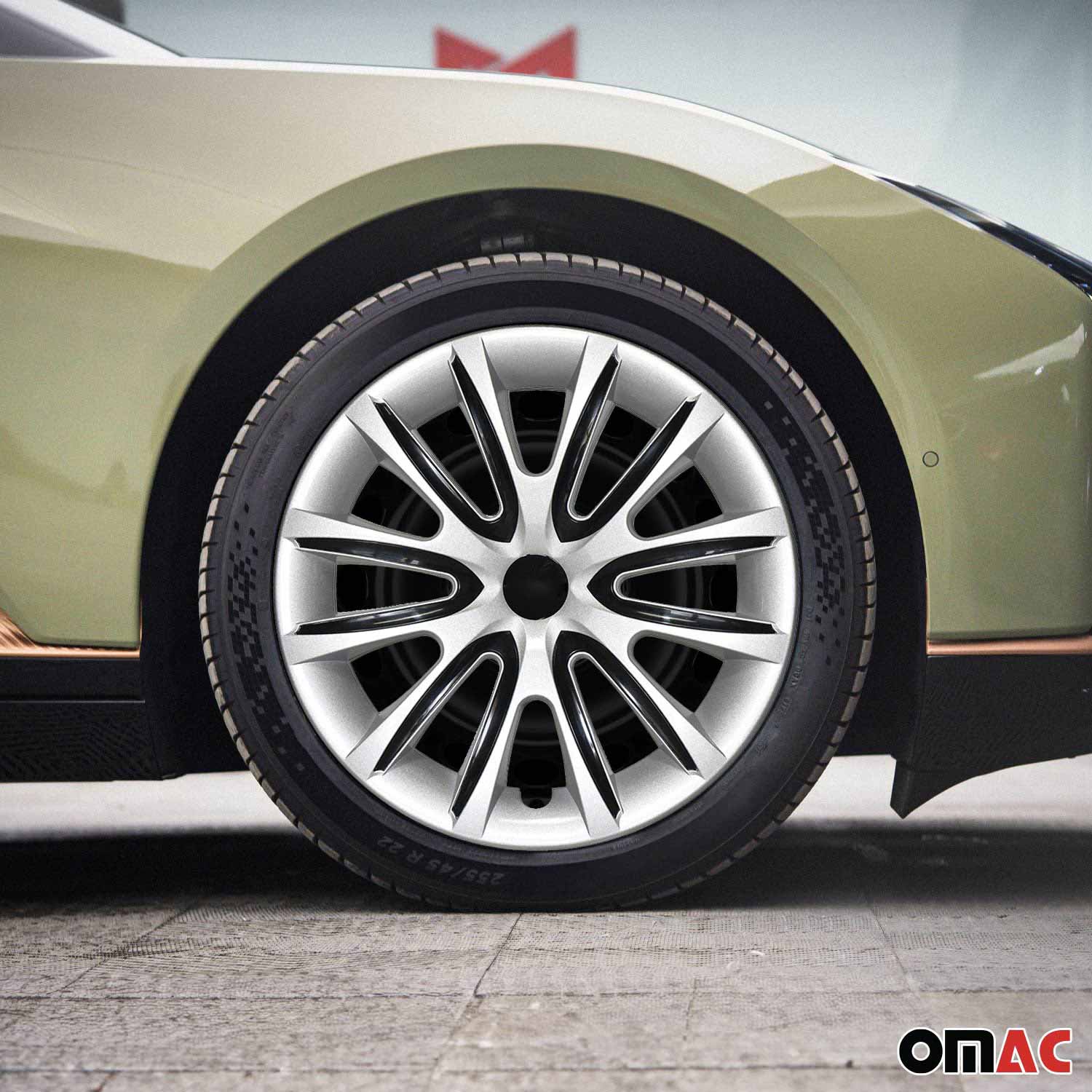 Bicolo Hub Caps Wheel Cover 16" Gray & Black Full Set 4 pcs. - Image 2