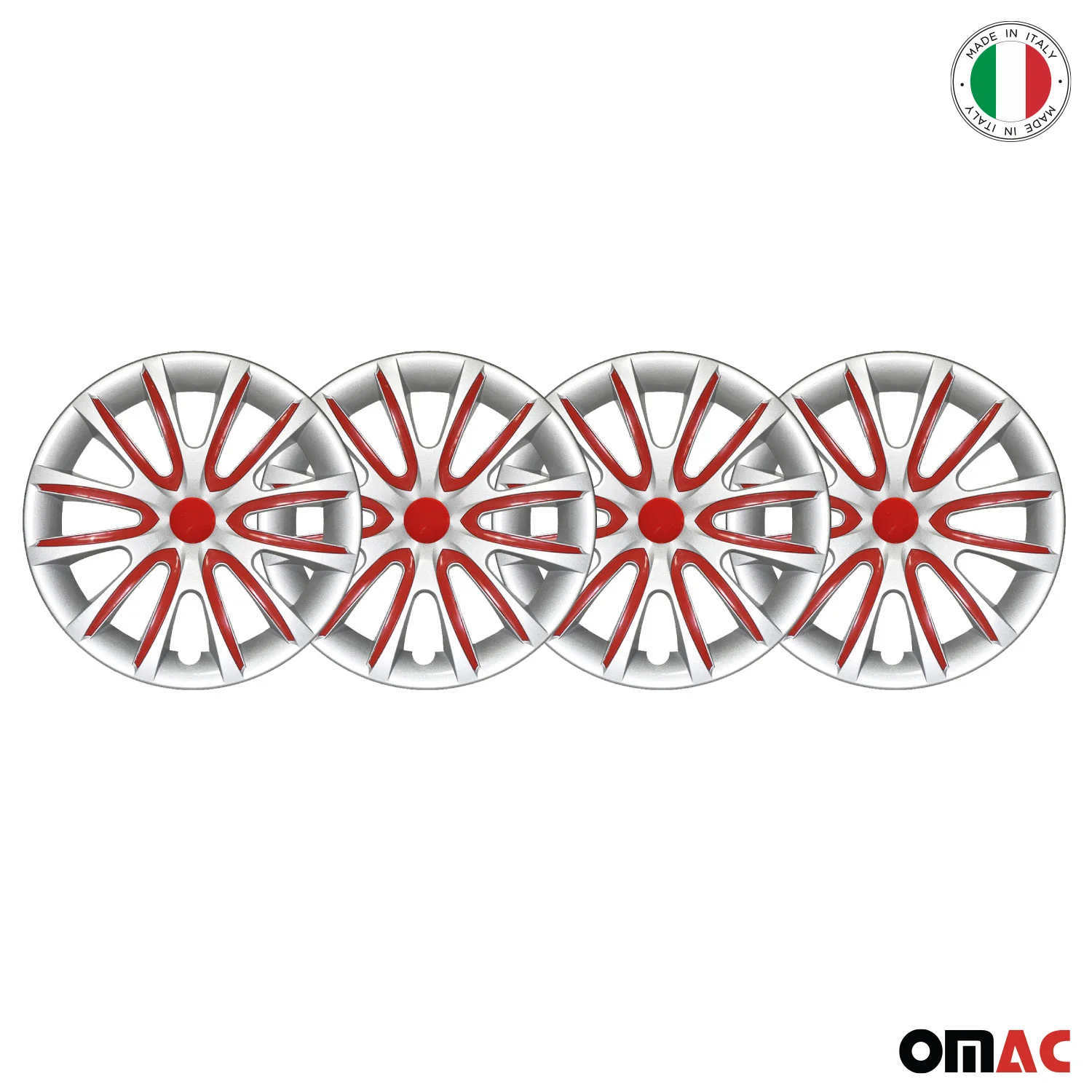 Bicolo Hub Caps Wheel Cover 16" Gray & Red Full Set 4 pcs. - Image 8