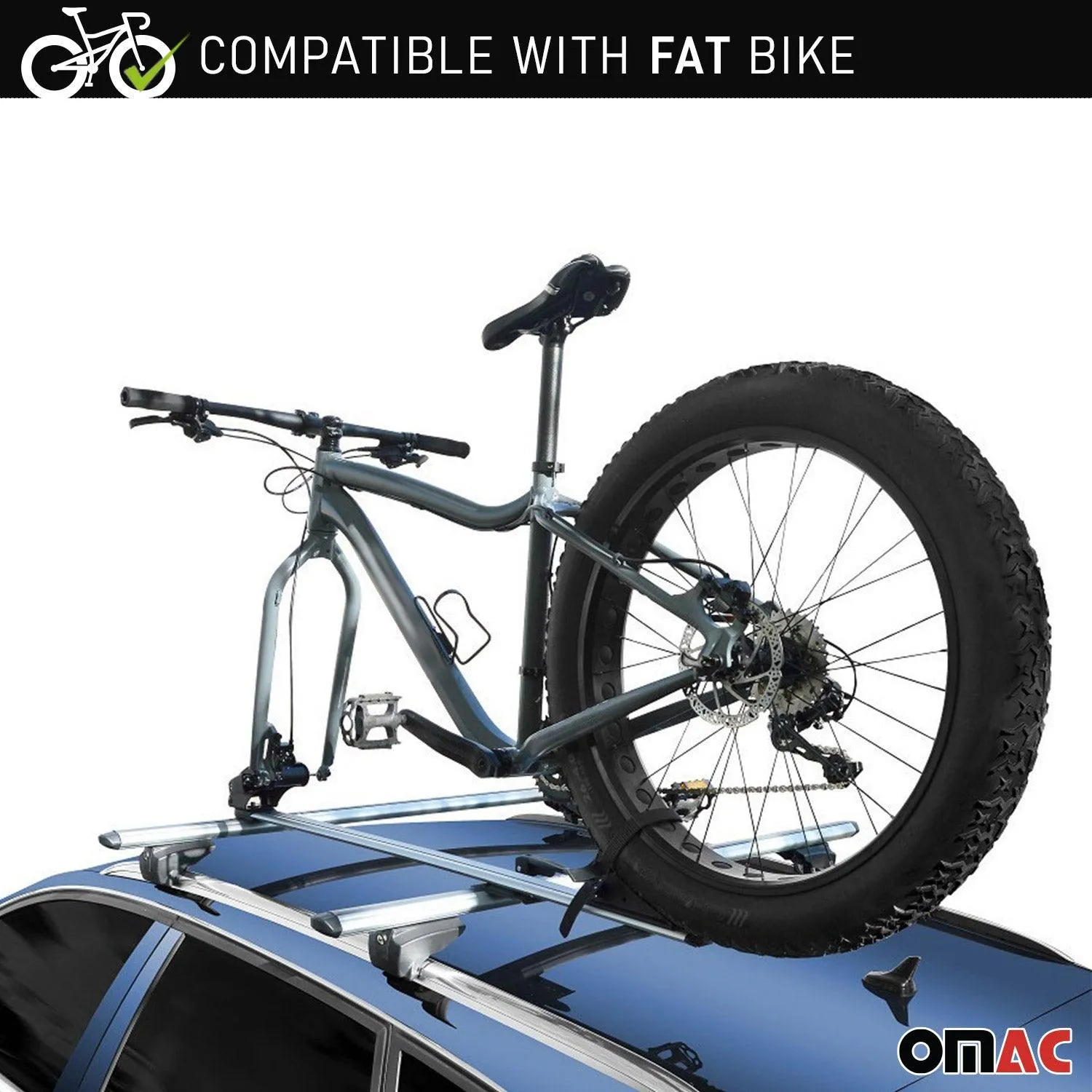 Cross Bar Pro Bike Carrier Set Roof Mount Rack Aluminum 50" Black - Image 5