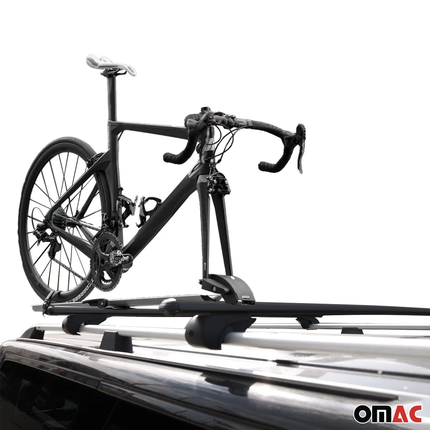 Cross Bar Pro Bike Carrier Set Roof Mount Rack Aluminum 54" Black - Image 2