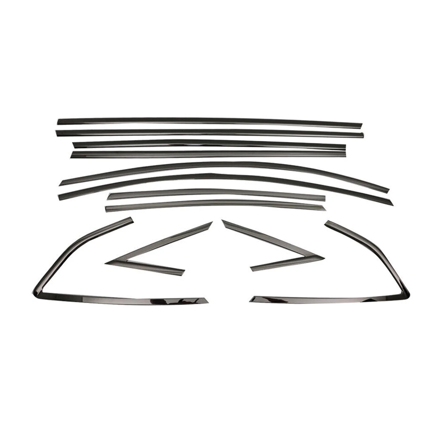 2012-2018 Ford Focus Hatchback Window Molding Trim Streamer Stainless Steel Dark 12Pcs - Image 8
