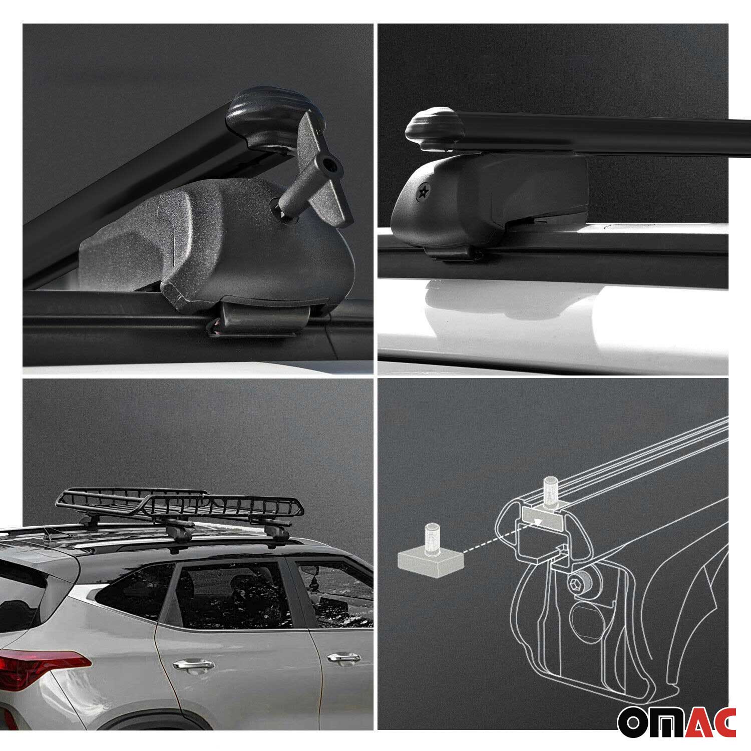 2019-2025 Audi Q3 2.gen Roof Rack Cross Bars Black - Image 4