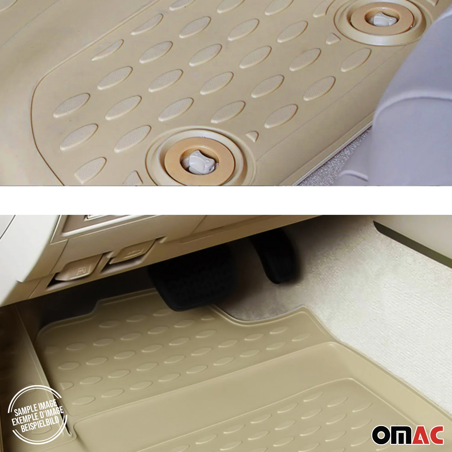 2012-2018 BMW 3 Series F30 Sedan & F31 Touring OMAC Floor Matss Liner Rubber TPE Beige 4Pcs - Image 8