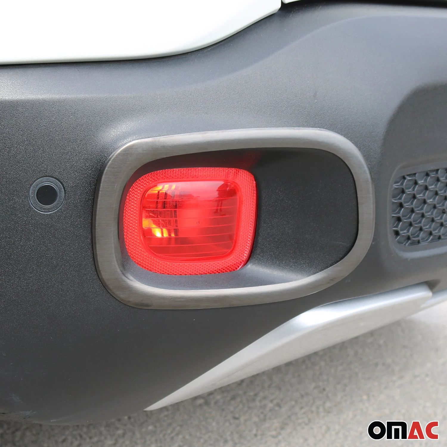 2015-2018 Jeep Renegade Rear Reflector Lamp Rim Frame Brushed Dark Steel - Image 5