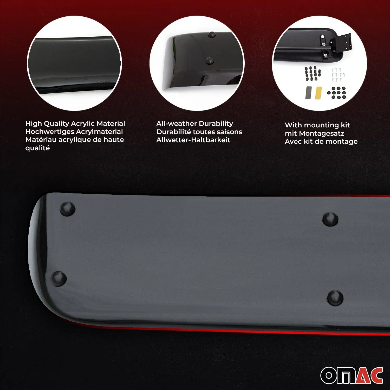2002-2009 Ford Transit Connect Windshield Sun Visor & Bug Shield Deflector Kit 2Pcs Smoke - Image 9