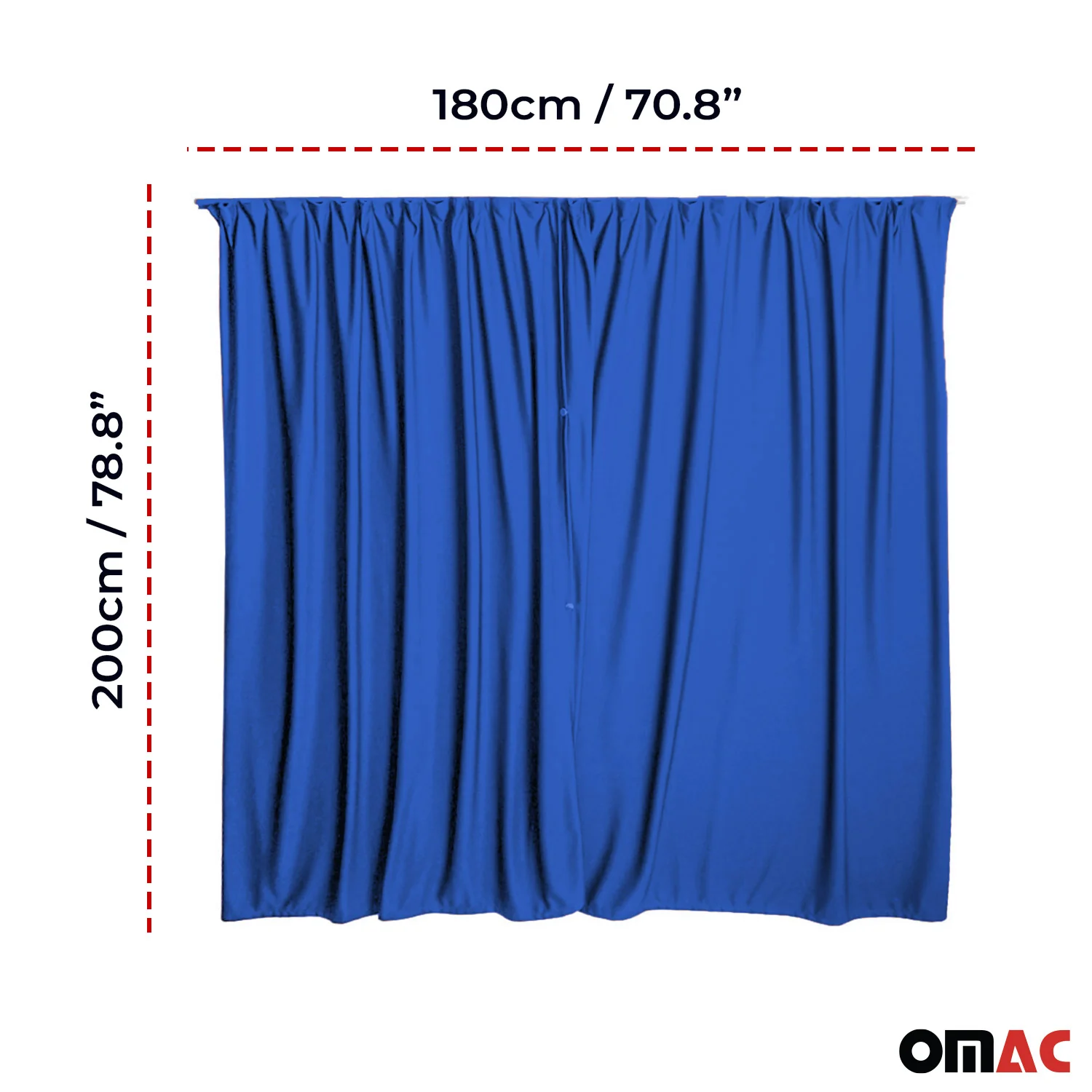 79" x 71" Van Cab Divider Cabin Curtain Campervan Kit Dark Blue - Image 3