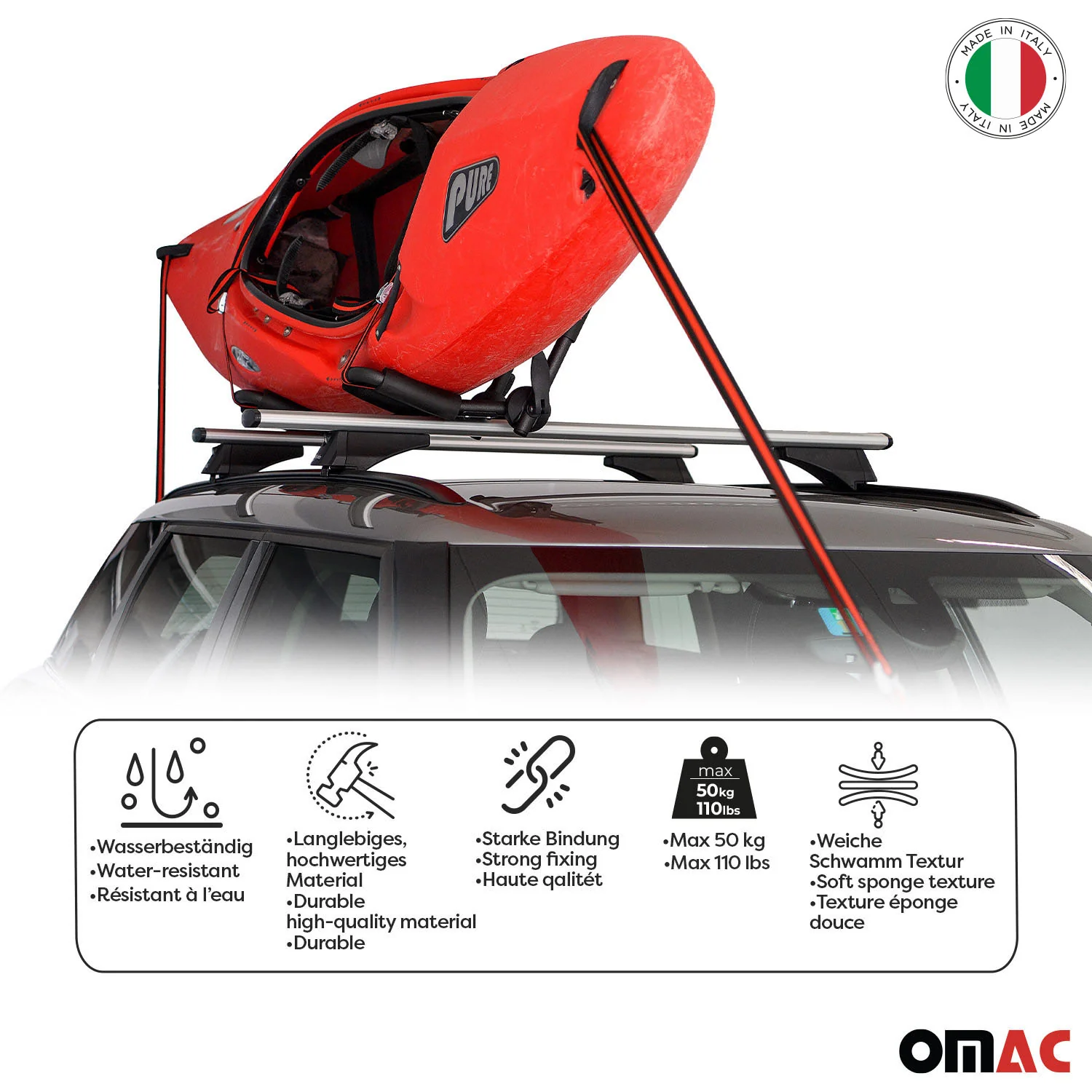 Canoe Boat Surf Kayak Roof Rack Car SUV Truck Top Mount Carrier Cross J-Bar 2 Pc - Image 2