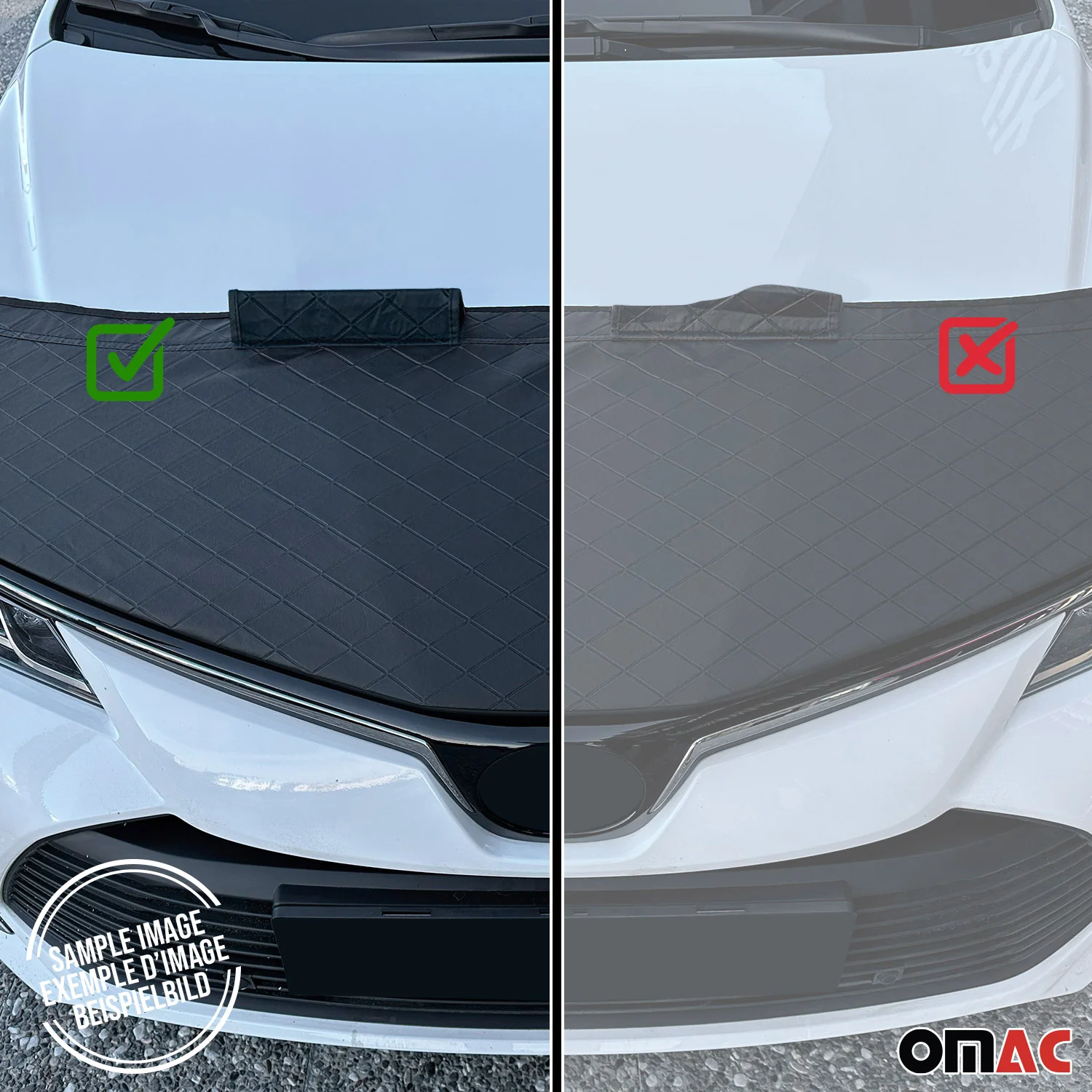 2019-2023 Ford Ranger Car Bonnet Mask Hood Bra Diamond Half Black - Image 9
