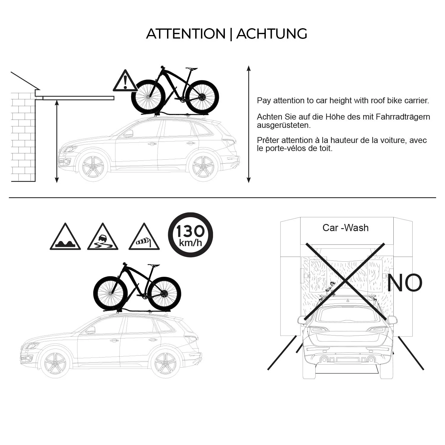 Car Rooftop Mount Bike Rack Carrier Bicycle Universal Lockable Black - Image 8