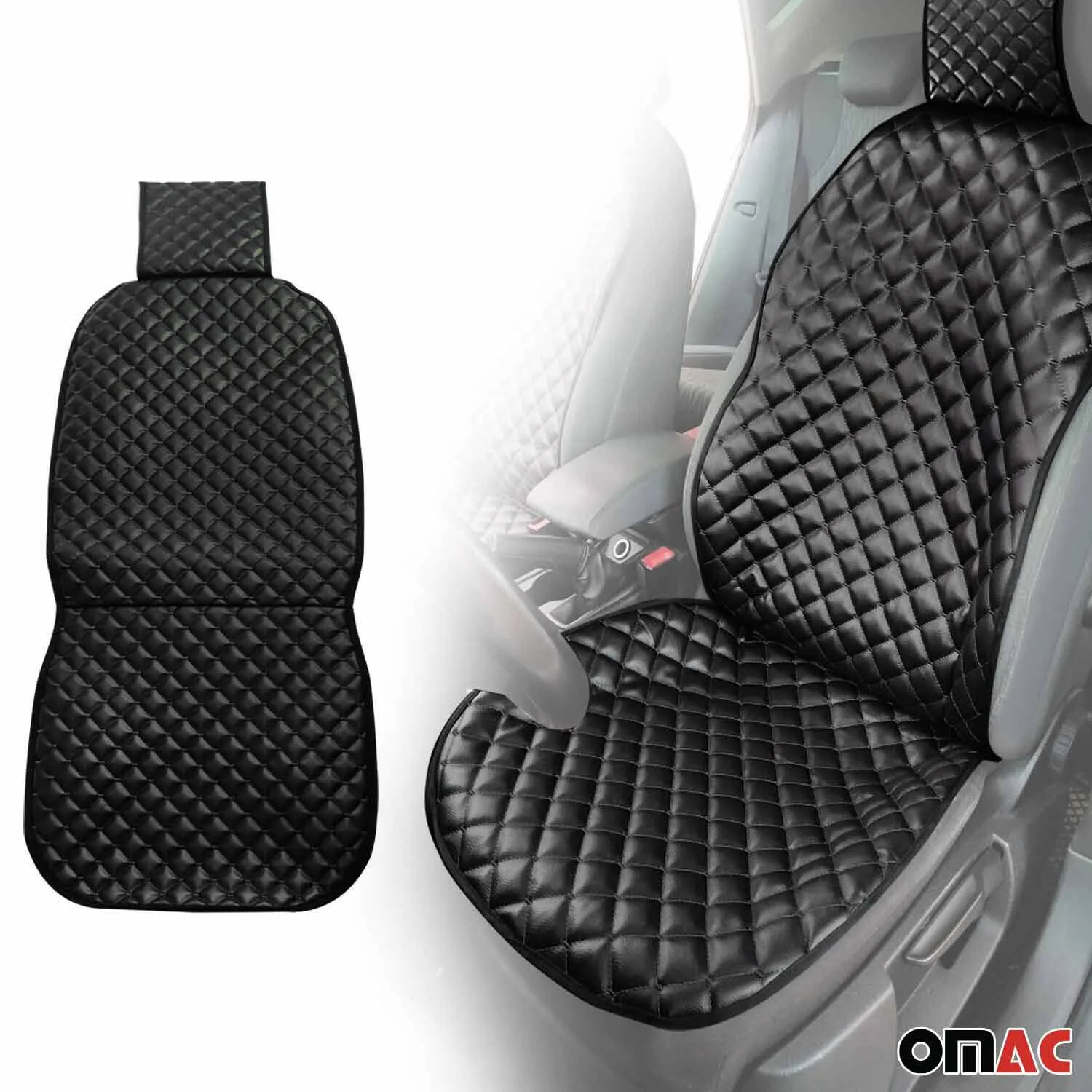 Ford Ranger Leather Breathable Front Seat Cover Pads Black - Image 2