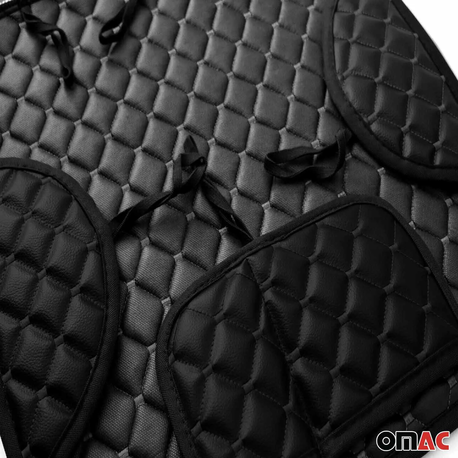 Toyota Tacoma Leather Breathable Front Seat Cover Pads Black - Image 7