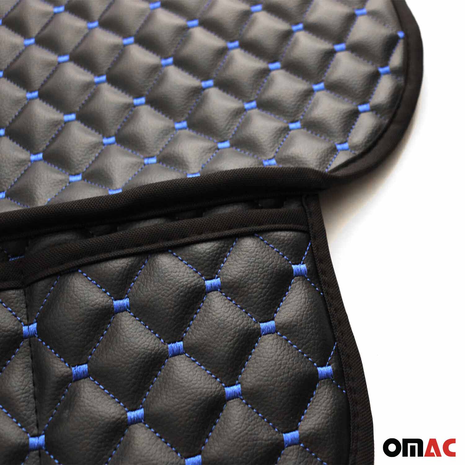 Chevrolet Suburban Leather Breathable Front Seat Cover Pads Black Blue 1Pc - Image 3