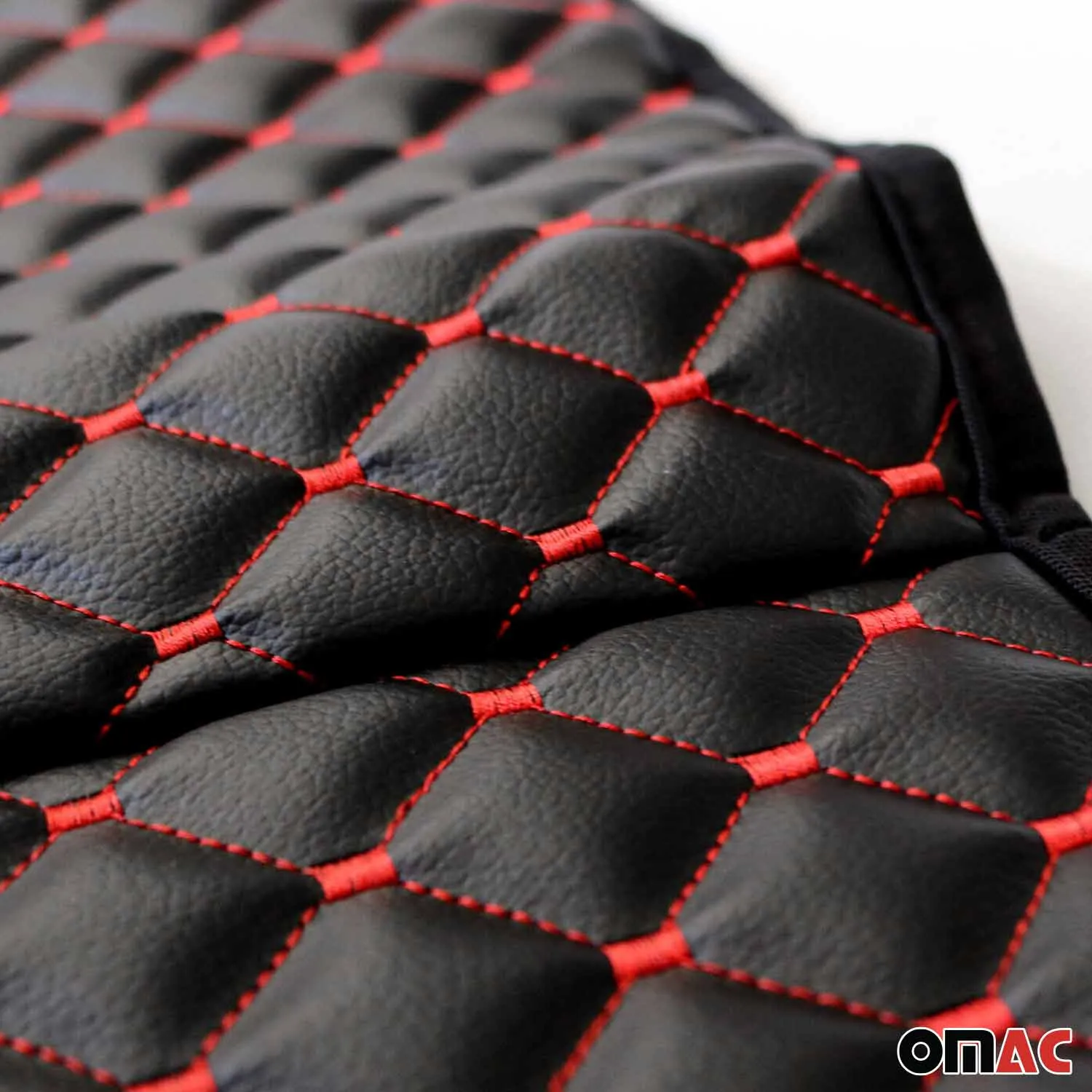 Dodge Ram Leather Breathable Front Seat Cover Pads Black Red 1Pc - Image 4