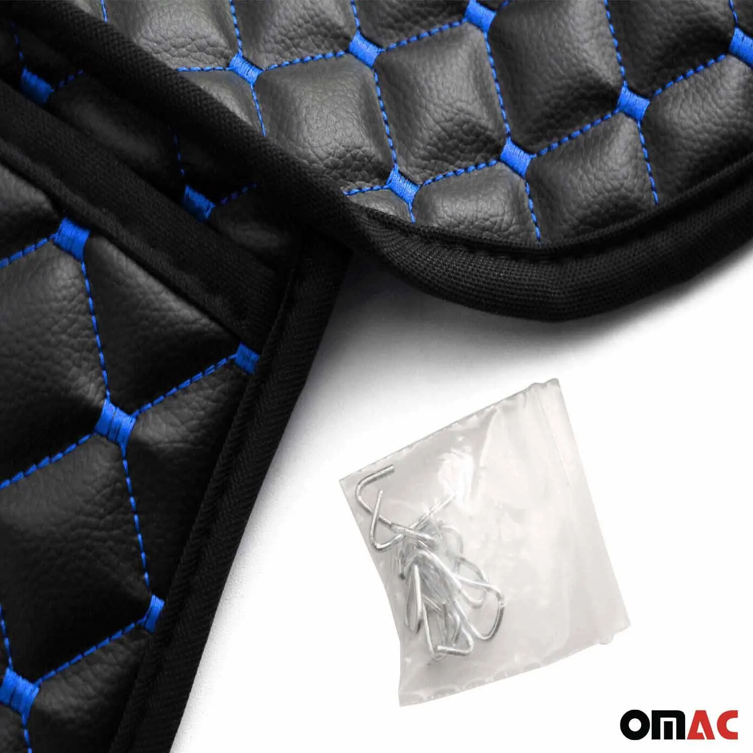 Land Rover Leather Breathable Front Seat Cover Pads Black Blue 1Pc - Image 8