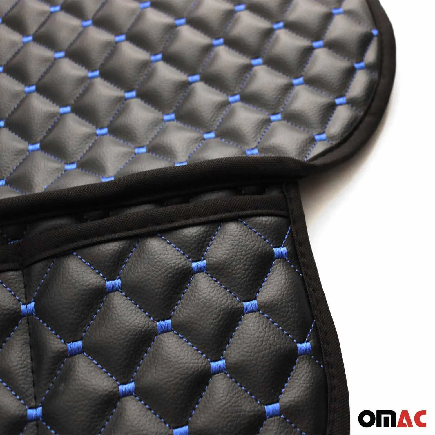 Mazda Leather Breathable Front Seat Cover Pads Black Blue 1Pc - Image 3