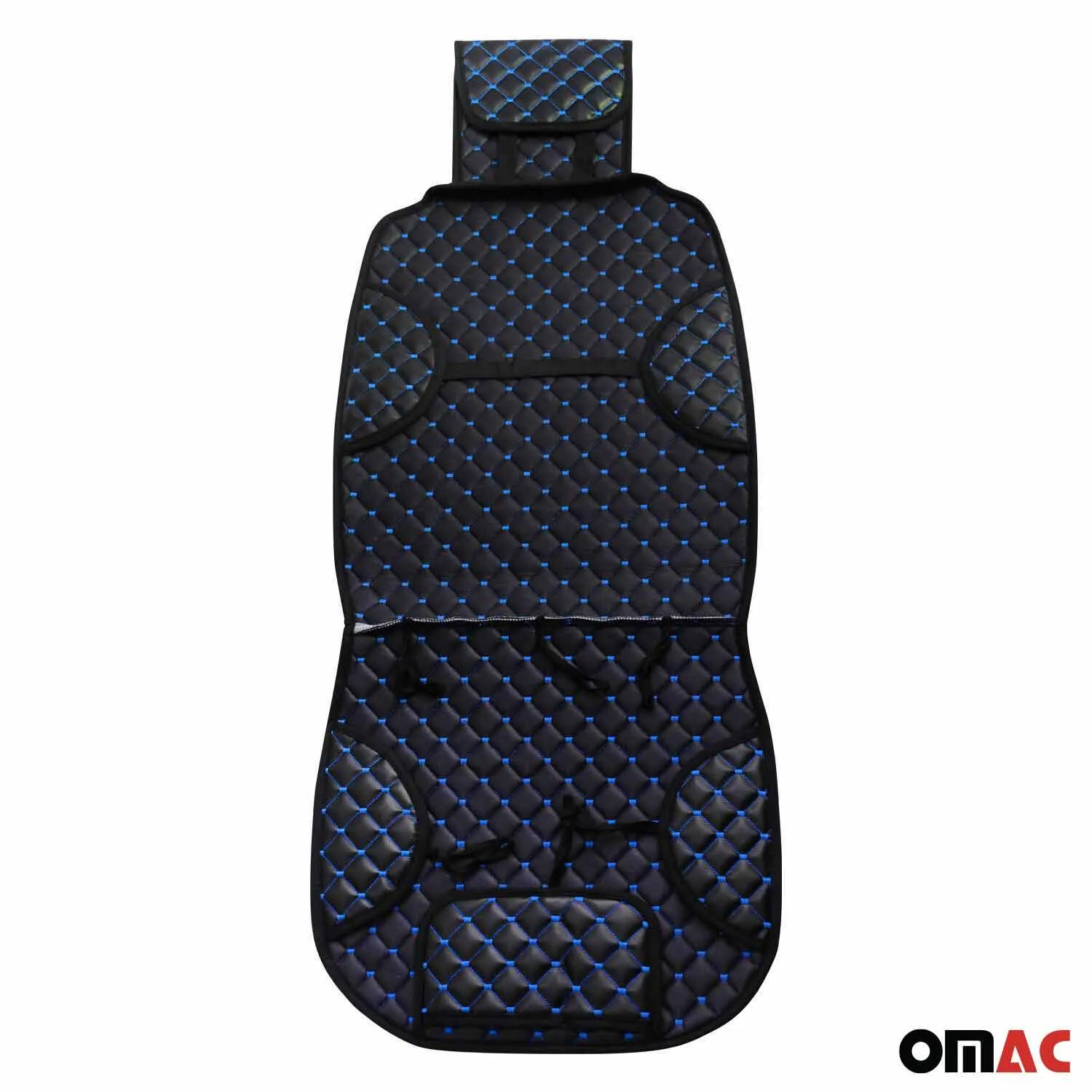 Toyota Camry Leather Breathable Front Seat Cover Pads Black Blue 1Pc - Image 9